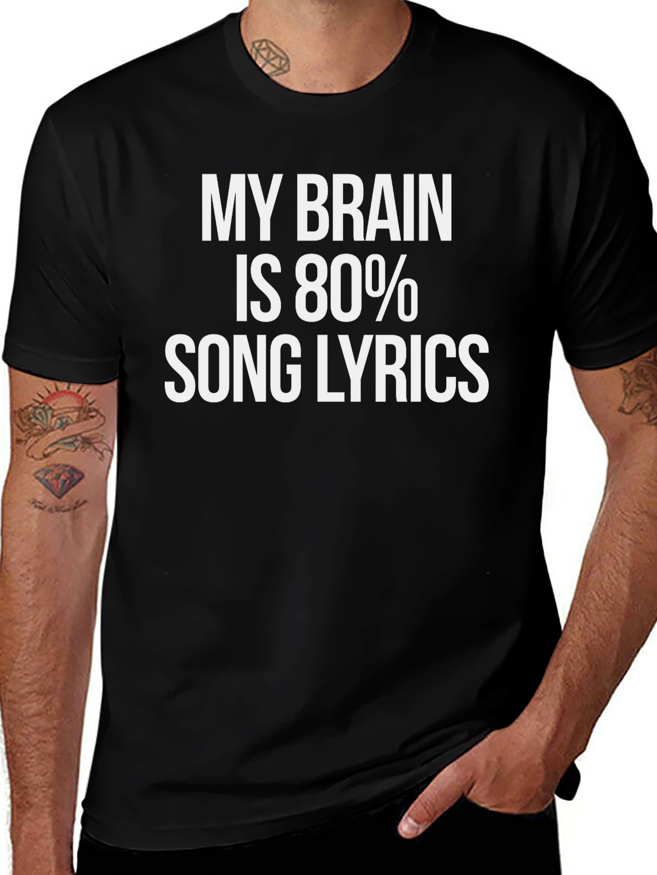 Funny Song Lyrics T-Shirt - My Brain Is 80%