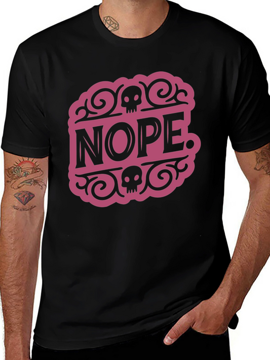 Nope Skull Graphic T-Shirt - Funny Casual Tee