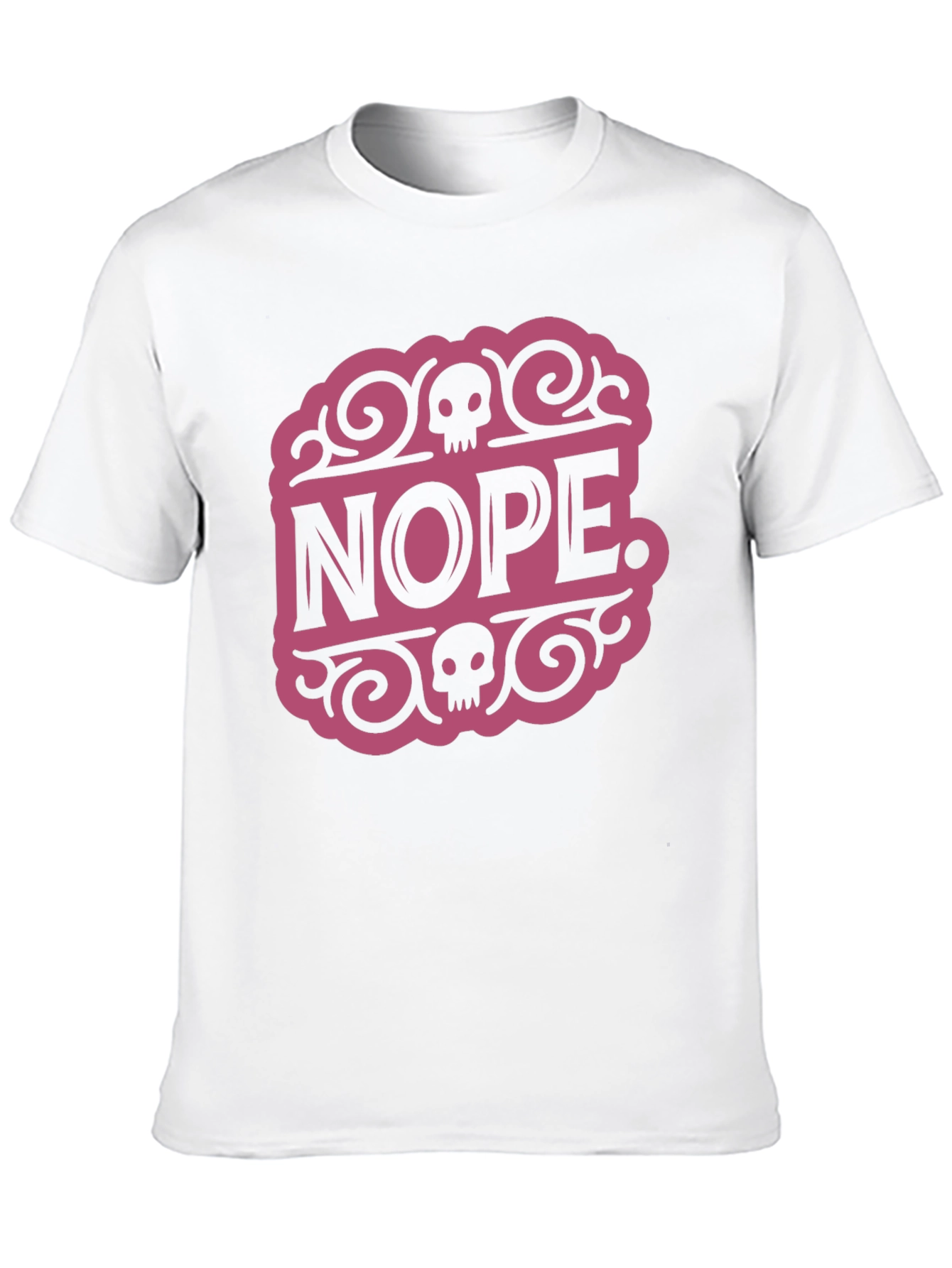 Nope Skull Graphic T-Shirt - Funny Casual Tee