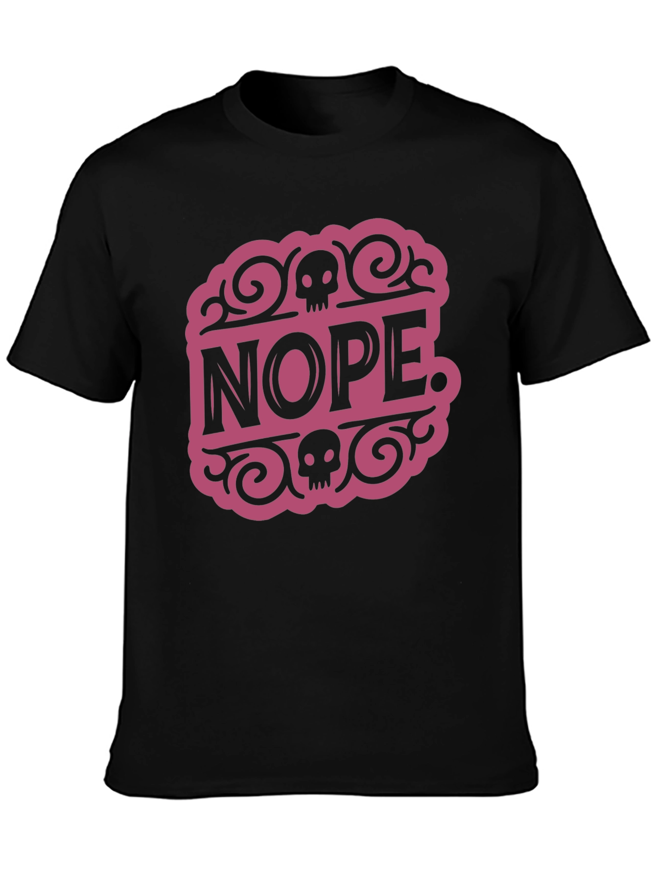 Nope Skull Graphic T-Shirt - Funny Casual Tee
