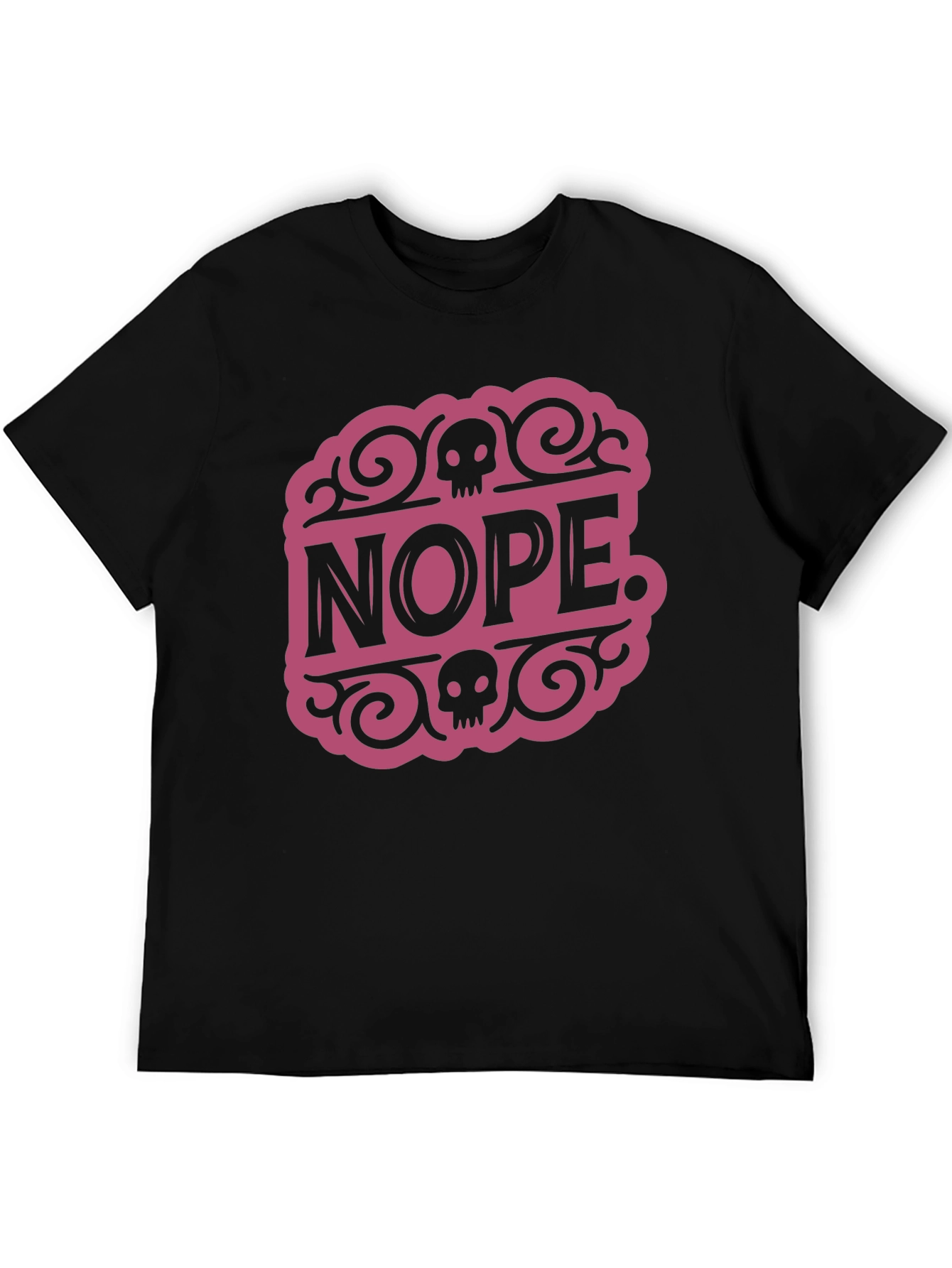 Nope Skull Graphic T-Shirt - Funny Casual Tee
