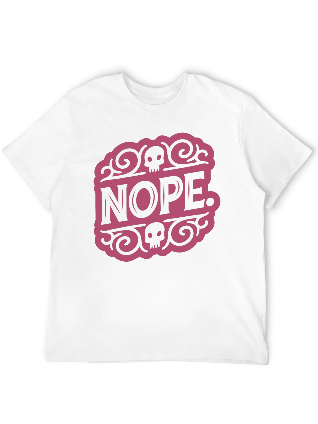 Nope Skull Graphic T-Shirt - Funny Casual Tee
