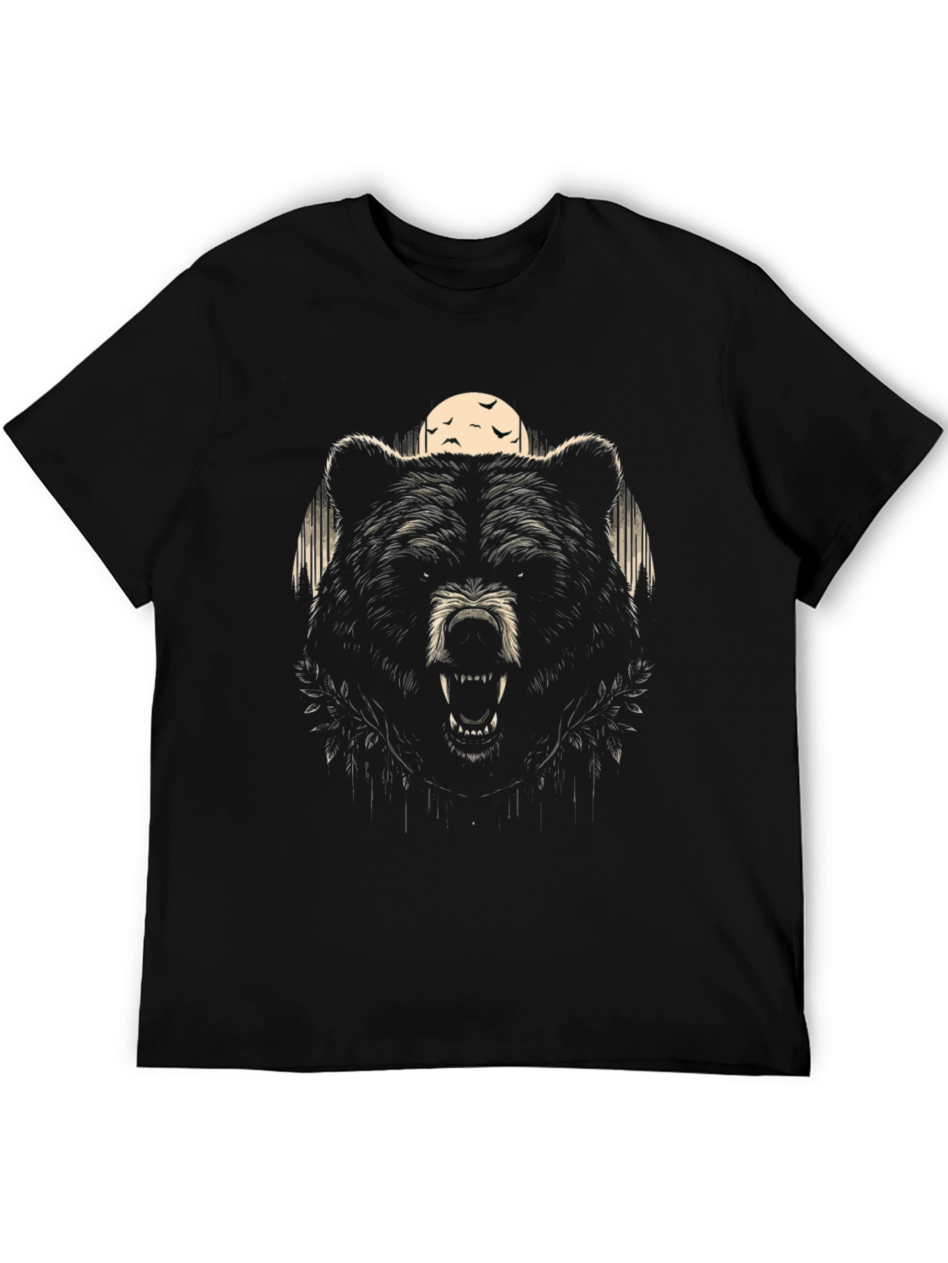 Mens Black Bear Graphic T-Shirt