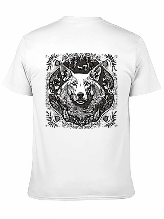 Black T-Shirt with Dog Graphic