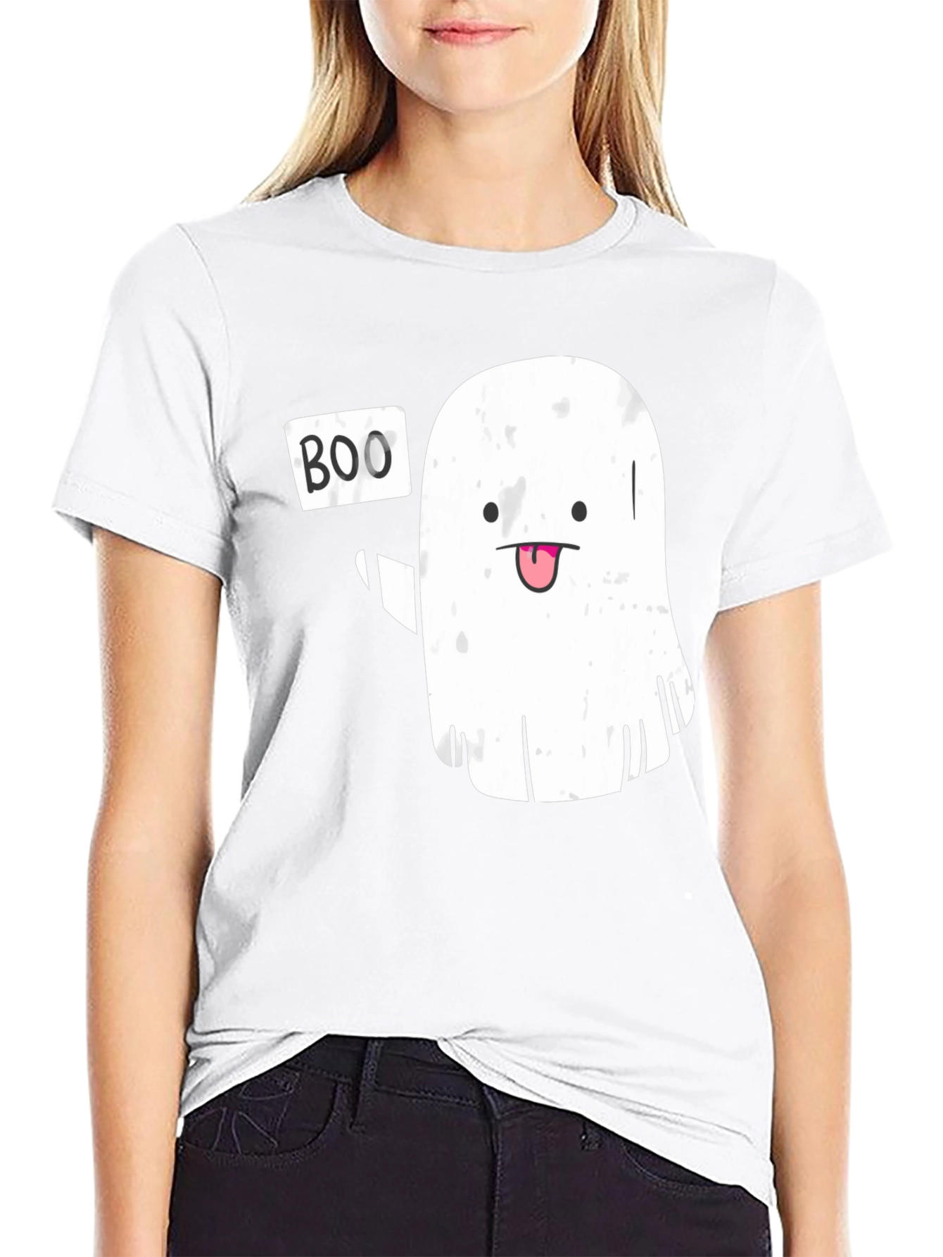 Boo! Ghost Graphic Novelty T-Shirt - Halloween Ready