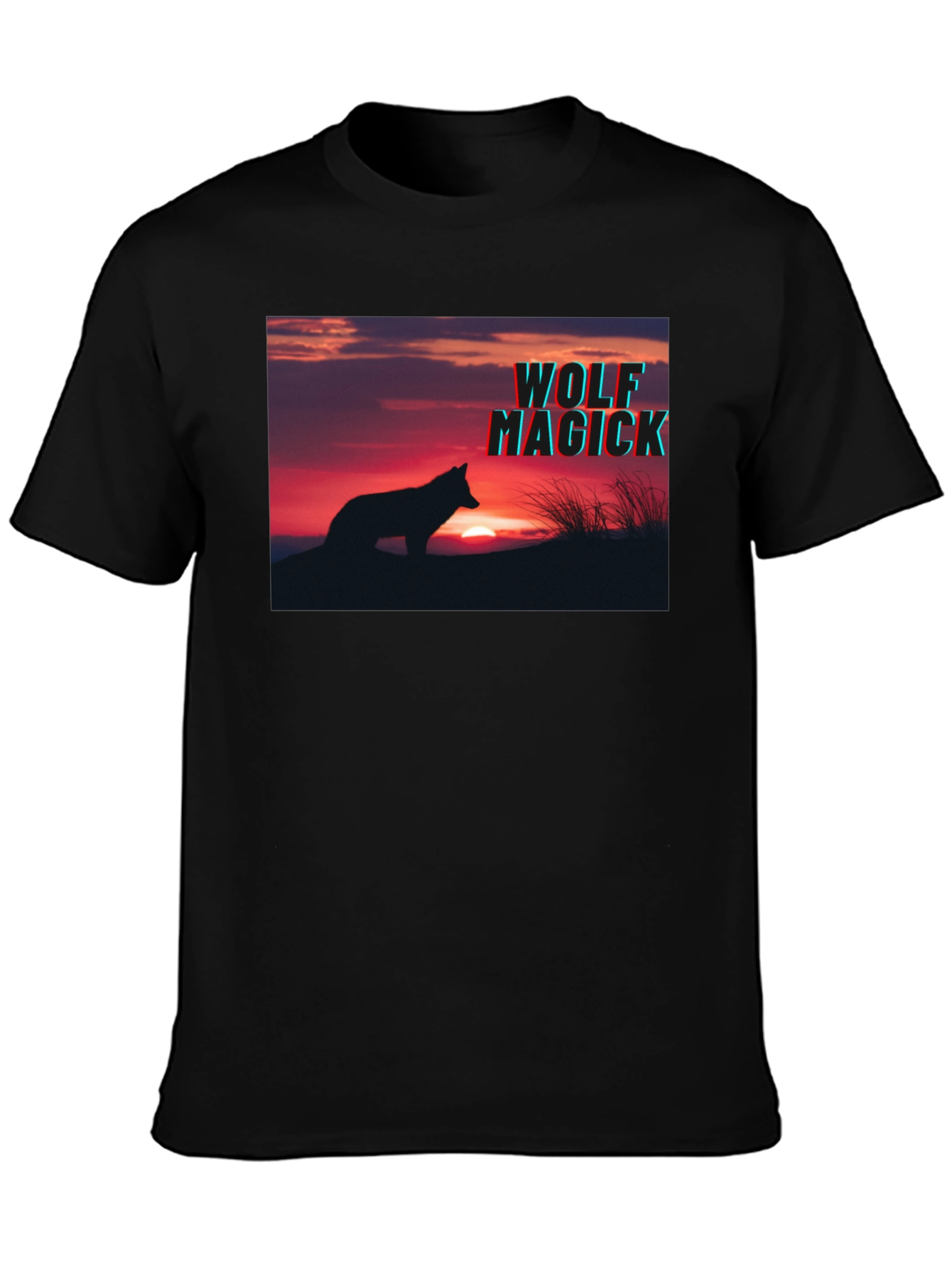 Wolf Magick Graphic T-Shirt - Sunset Silhouette