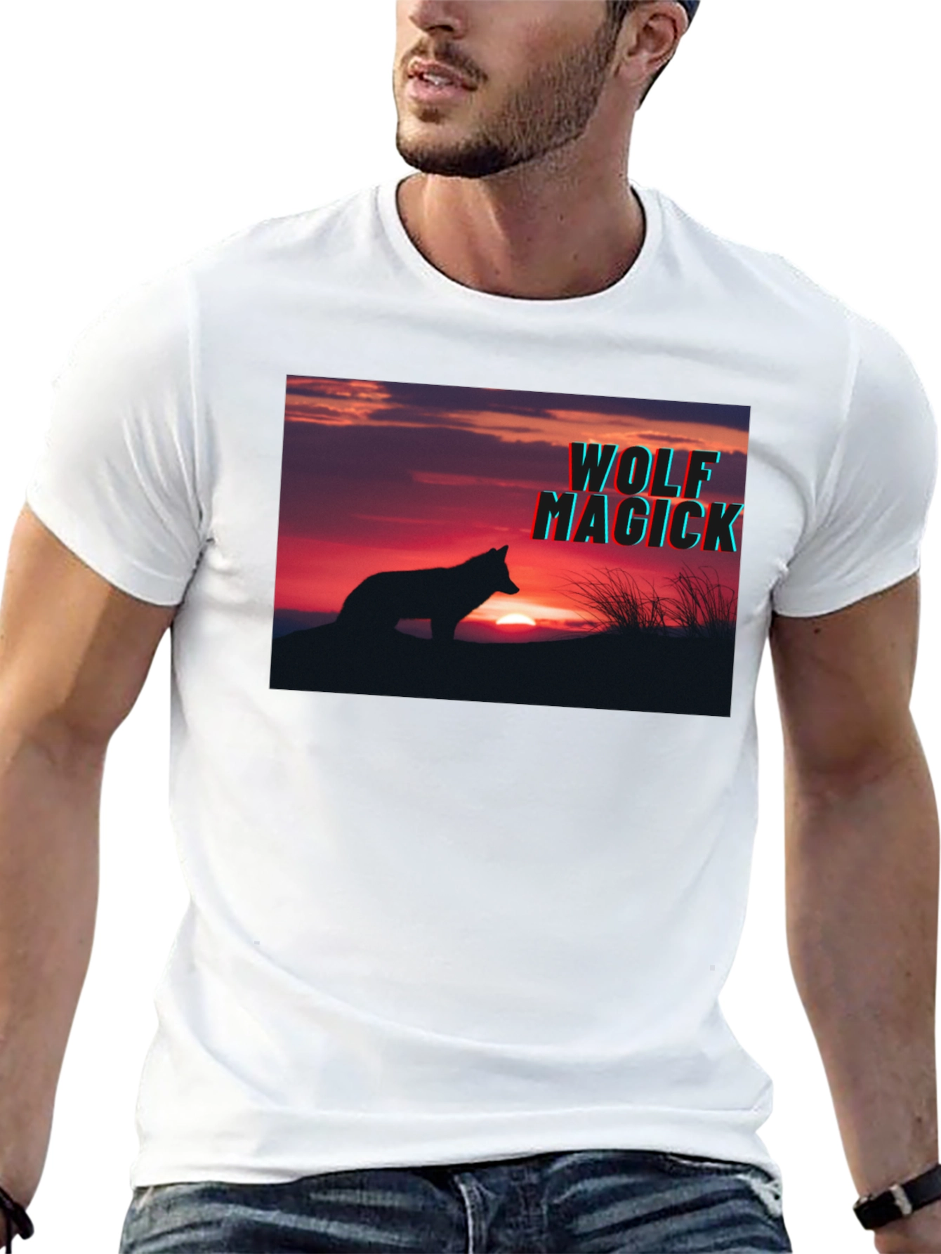 Wolf Magick Graphic T-Shirt - Sunset Silhouette
