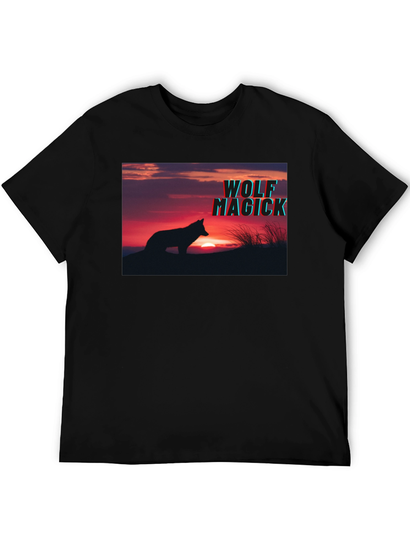 Wolf Magick Graphic T-Shirt - Sunset Silhouette