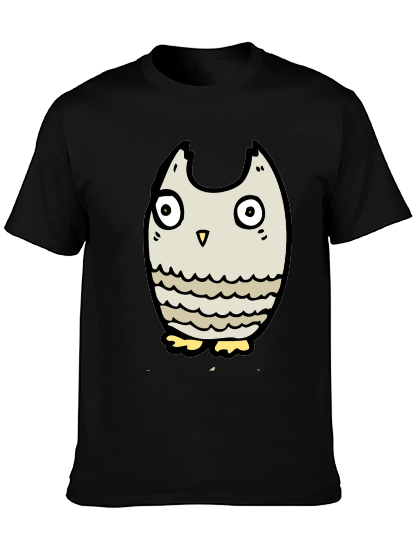 Black Owl Graphic Tee - Mens Cartoon Owl T-Shirt