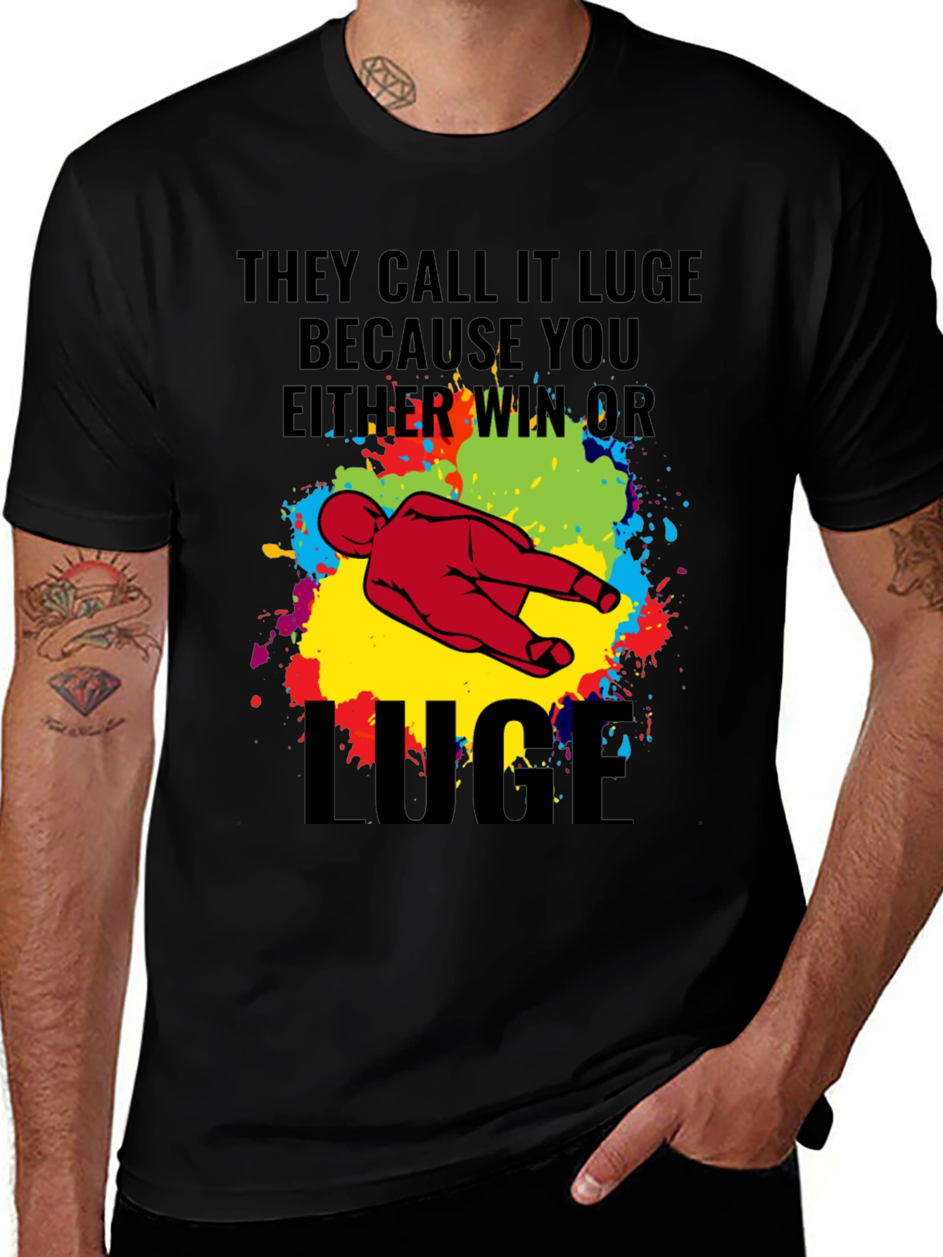 Funny Luge T-Shirt - Win or Luge Graphic Tee