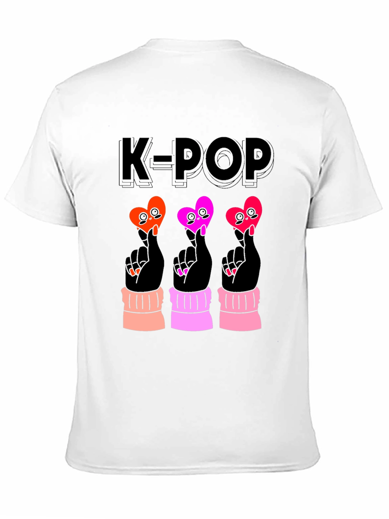 K-Pop Heart Sign Black T-Shirt