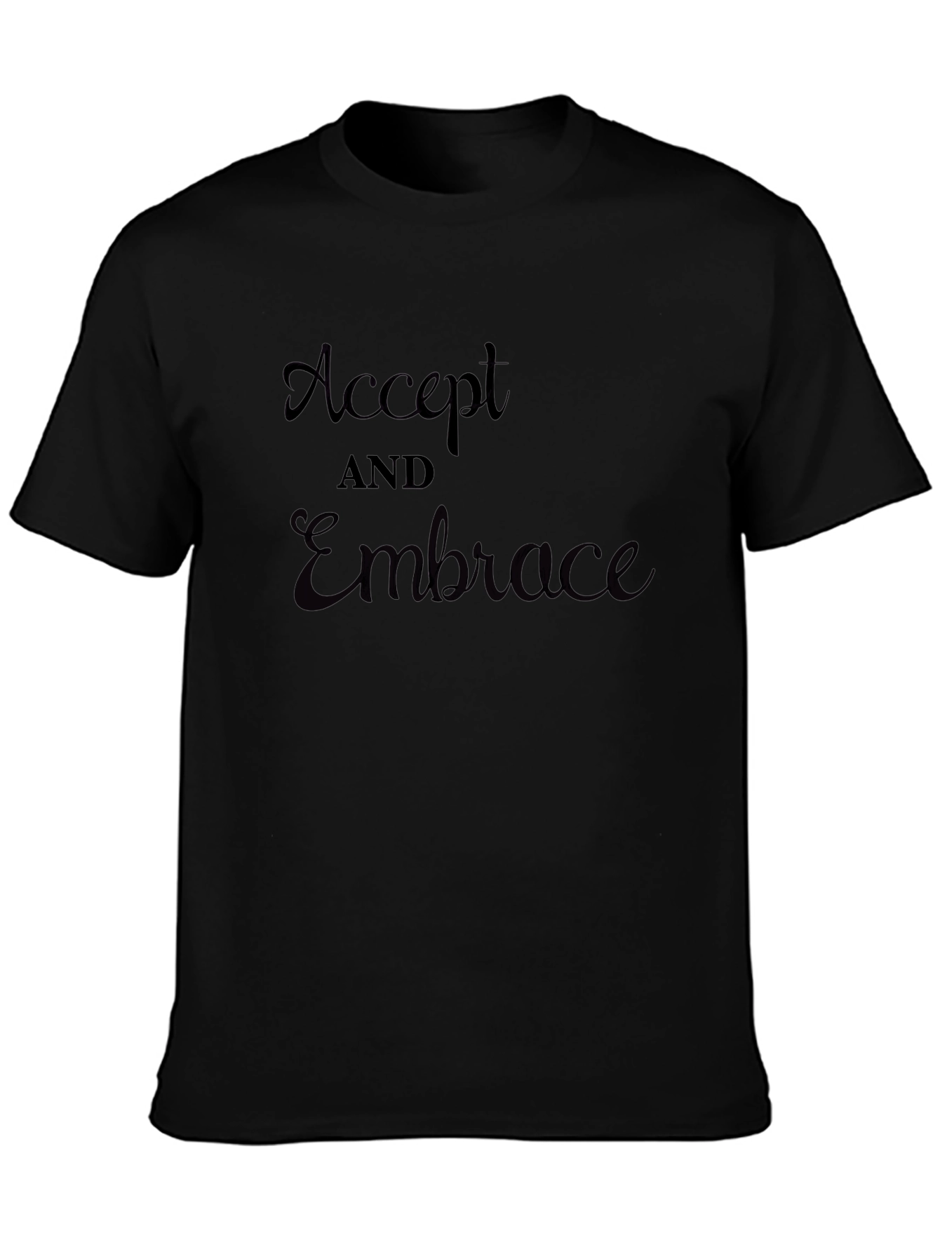 Accept & Embrace Black Graphic Tee