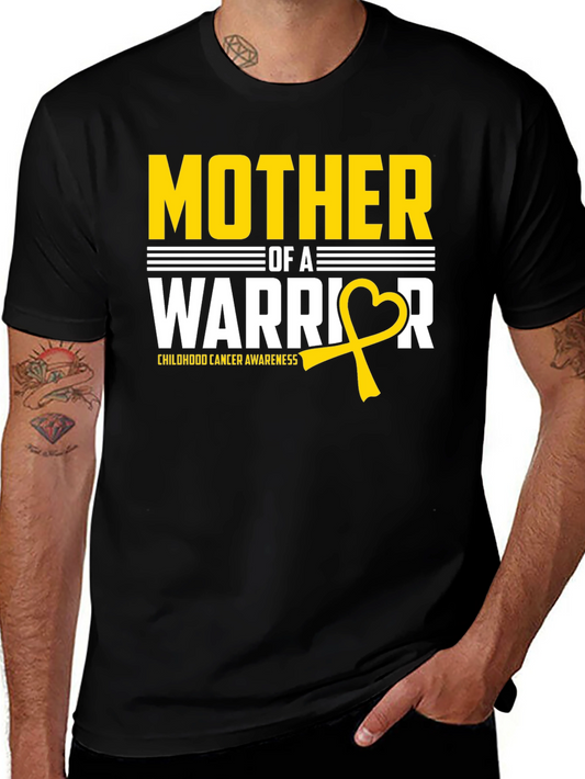 Mother of a Warrior Childhood Cancer Awareness T-Shirt
