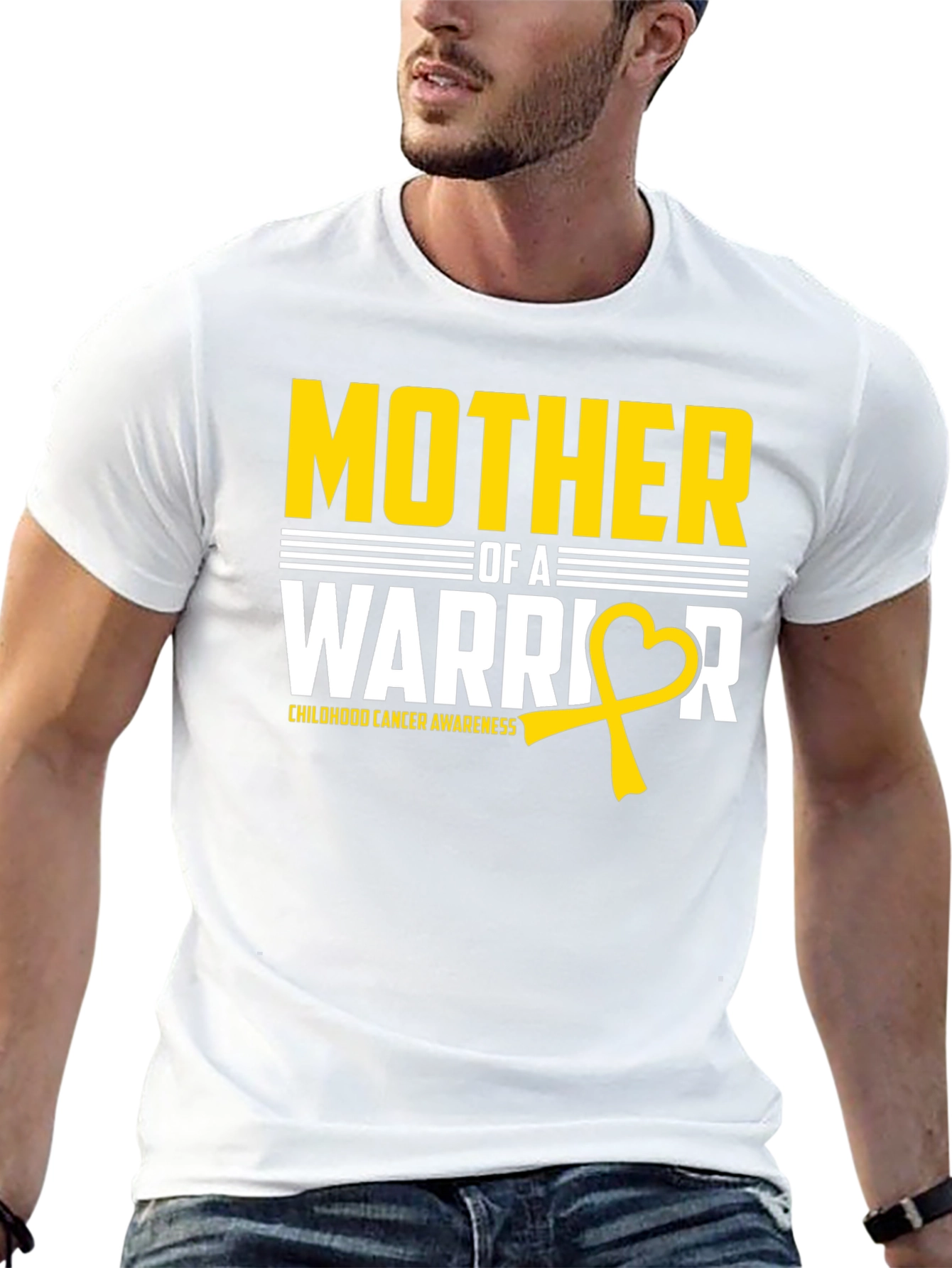 Mother of a Warrior Childhood Cancer Awareness T-Shirt
