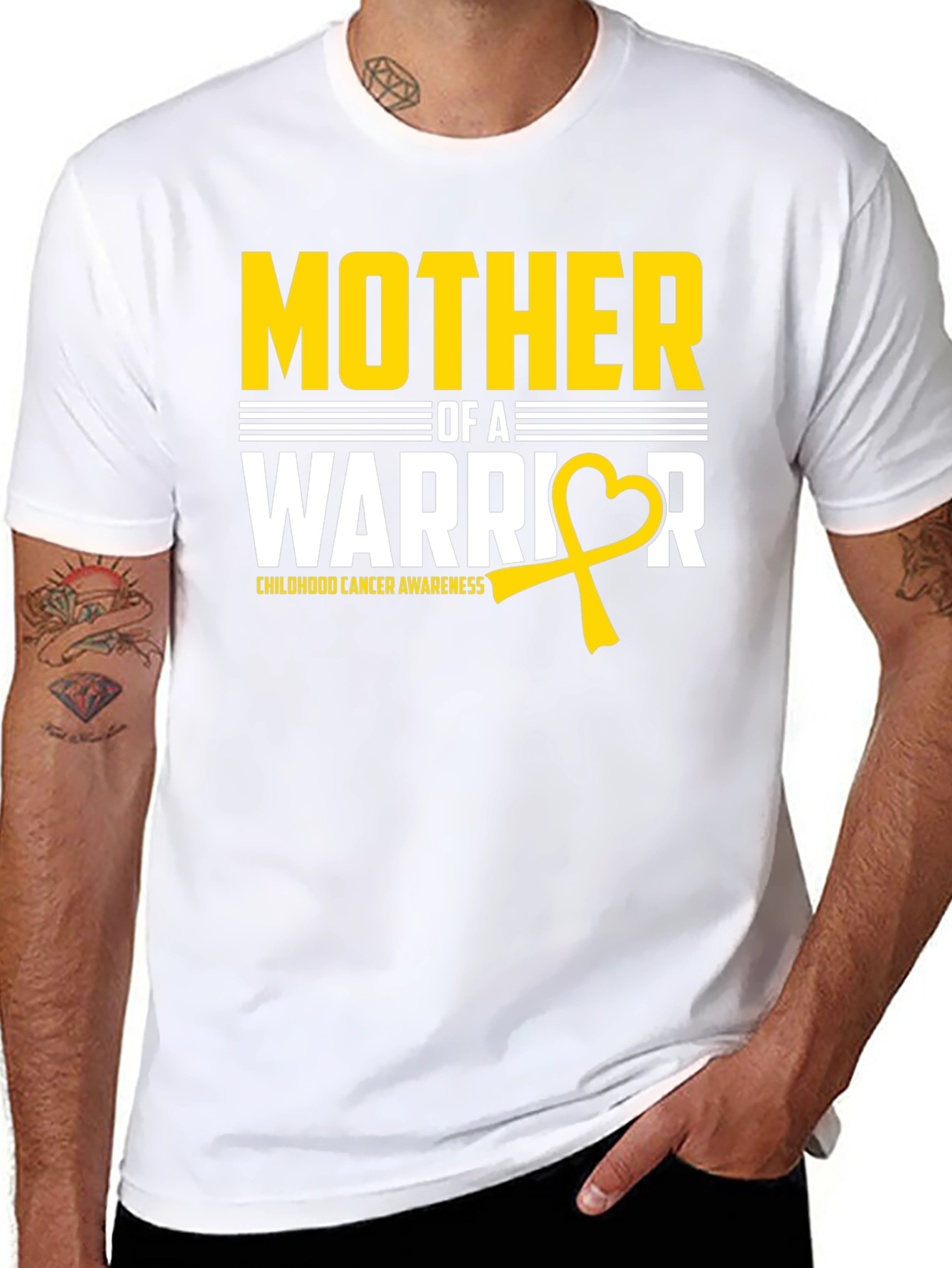Mother of a Warrior Childhood Cancer Awareness T-Shirt