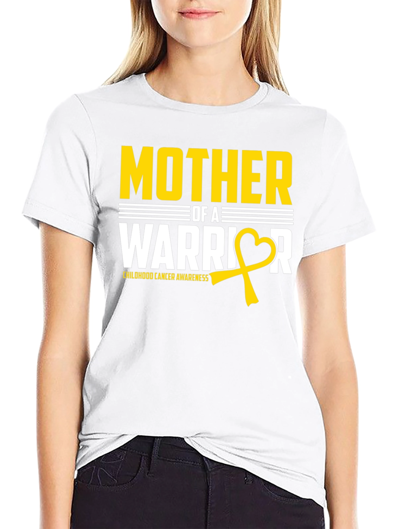 Mother of a Warrior Childhood Cancer Awareness T-Shirt