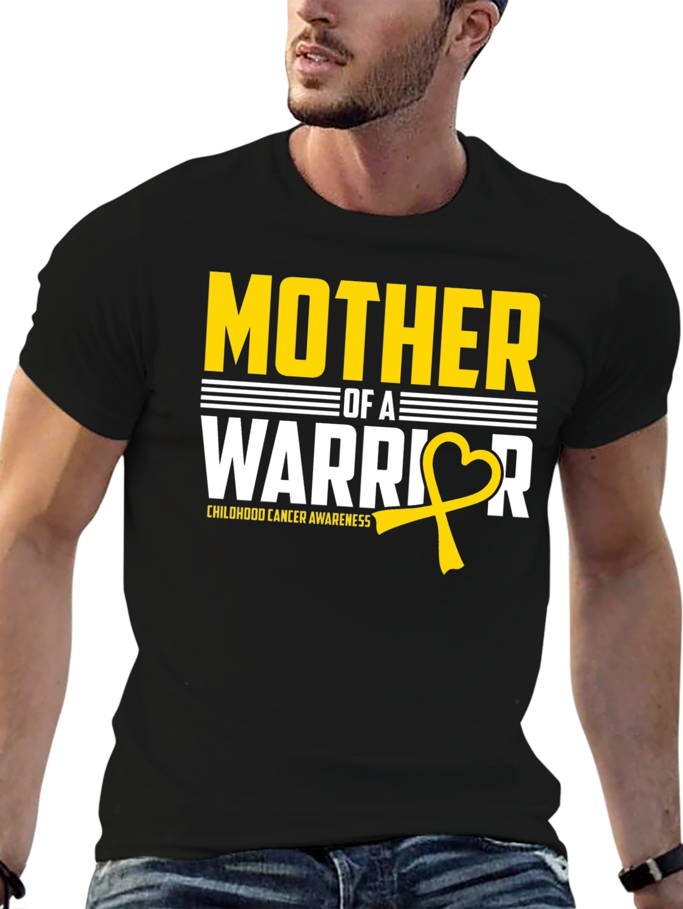 Mother of a Warrior Childhood Cancer Awareness T-Shirt