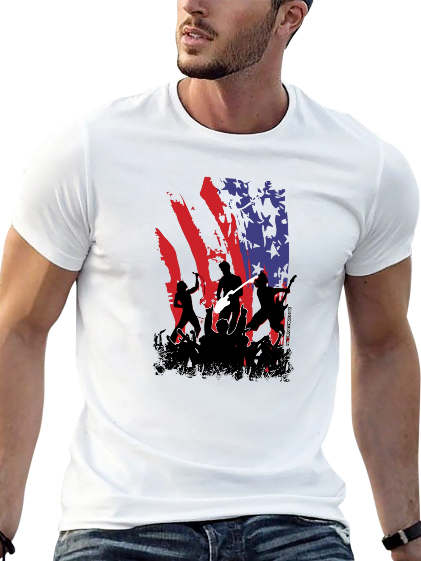American Flag Concert Tee - Patriotic Rock