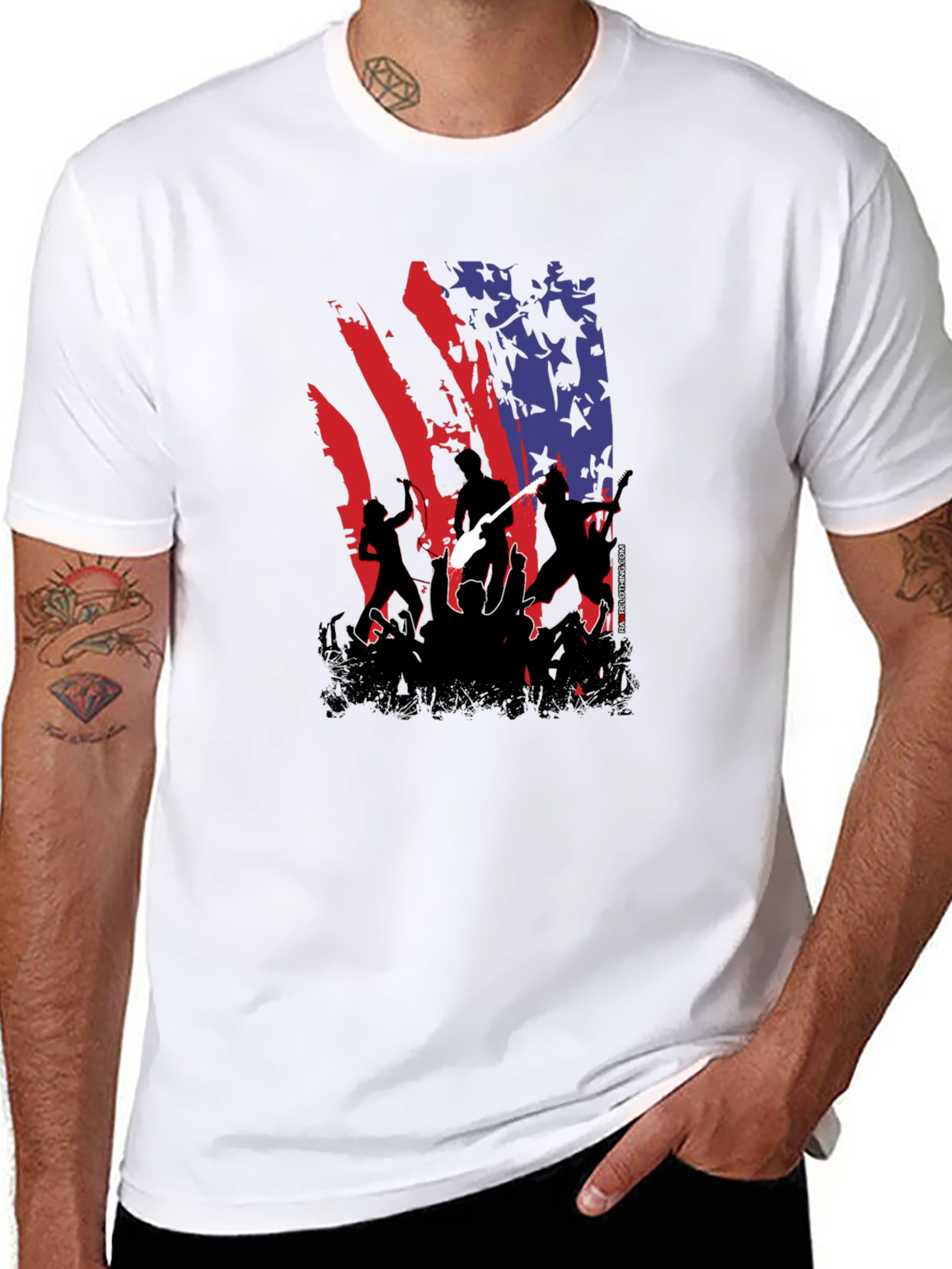 American Flag Concert Tee - Patriotic Rock