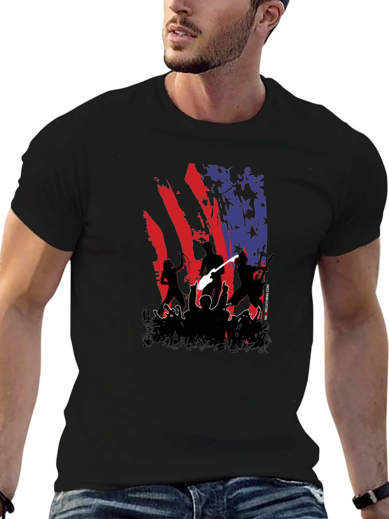 American Flag Concert Tee - Patriotic Rock