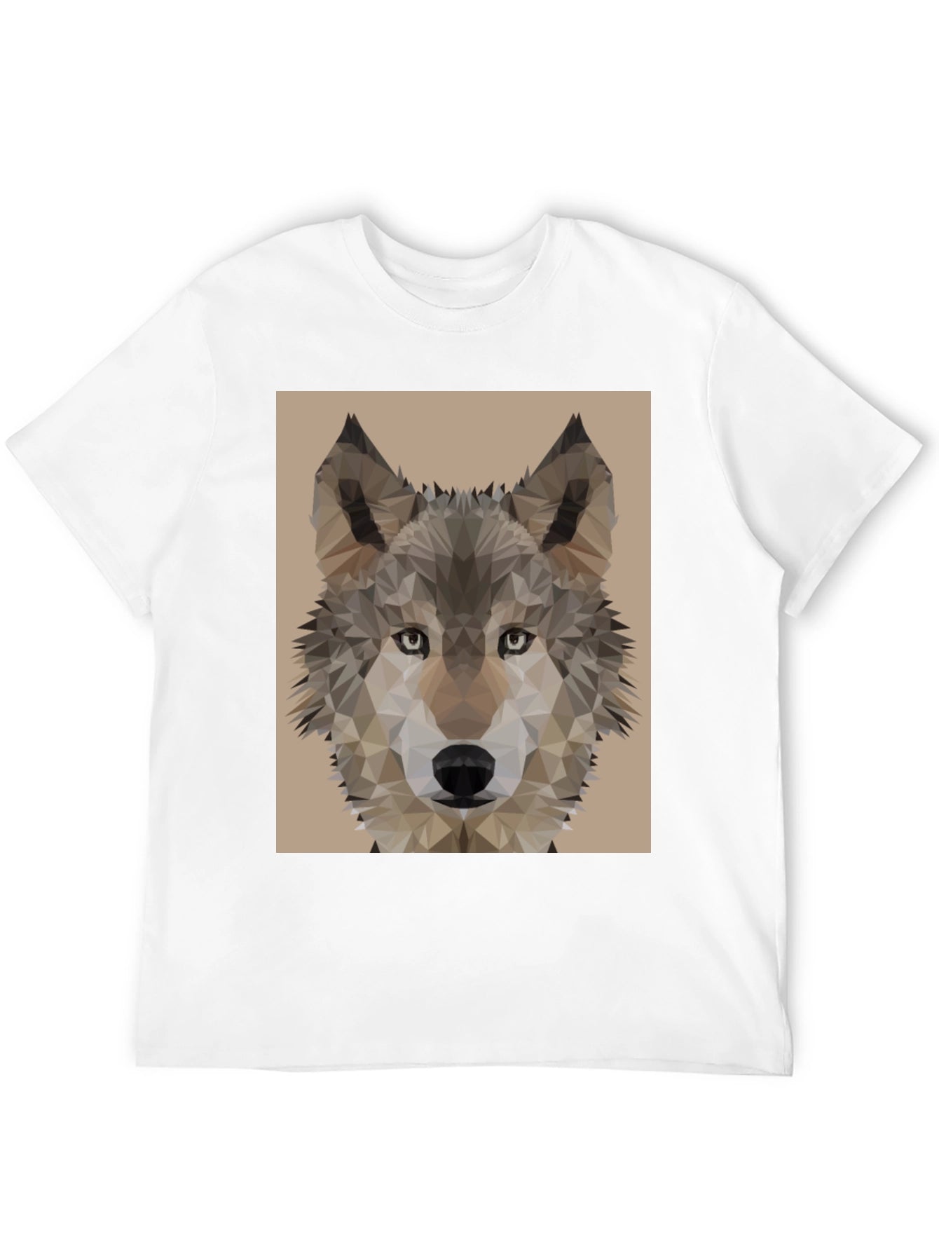 Geometric Wolf Head Graphic Tee - Mens Black T-Shirt