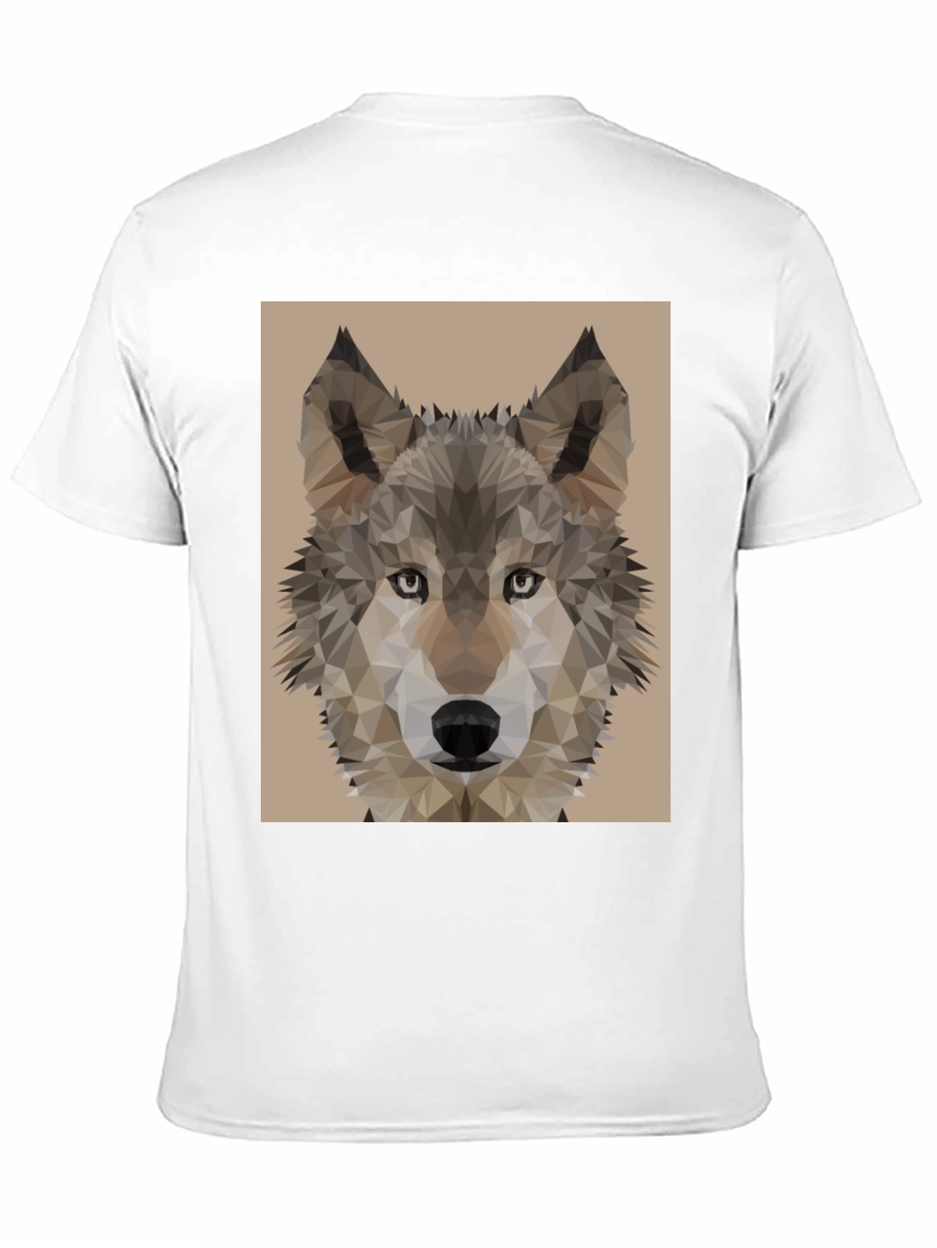 Geometric Wolf Head Graphic Tee - Mens Black T-Shirt