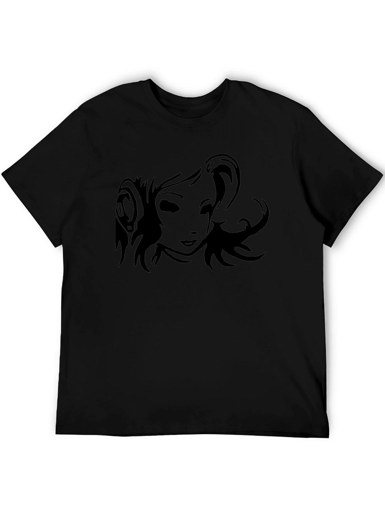 Black T-Shirt with Anime Girl Graphic