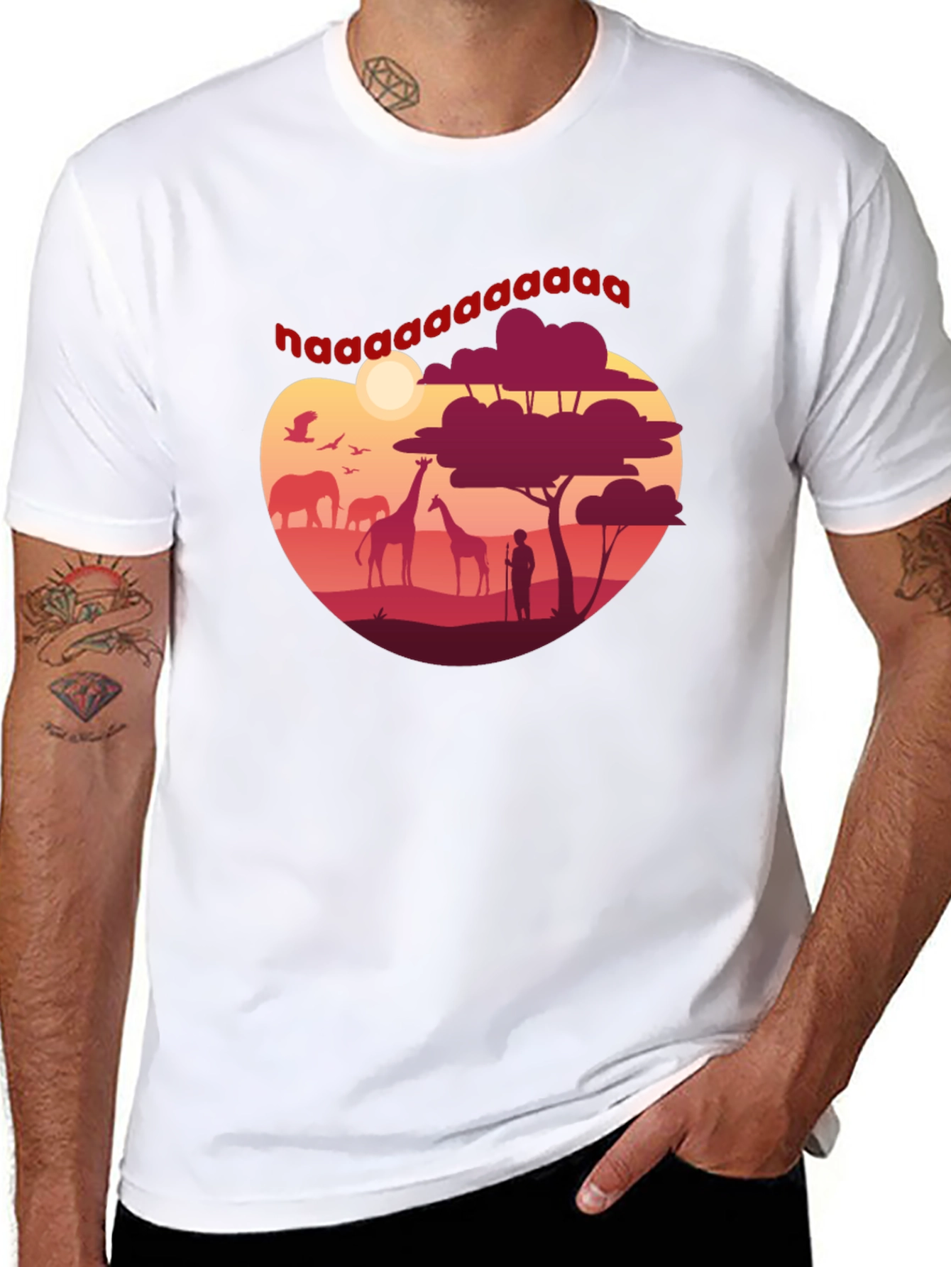 Safari Sunset Graphic Tee - Mens Black T-Shirt