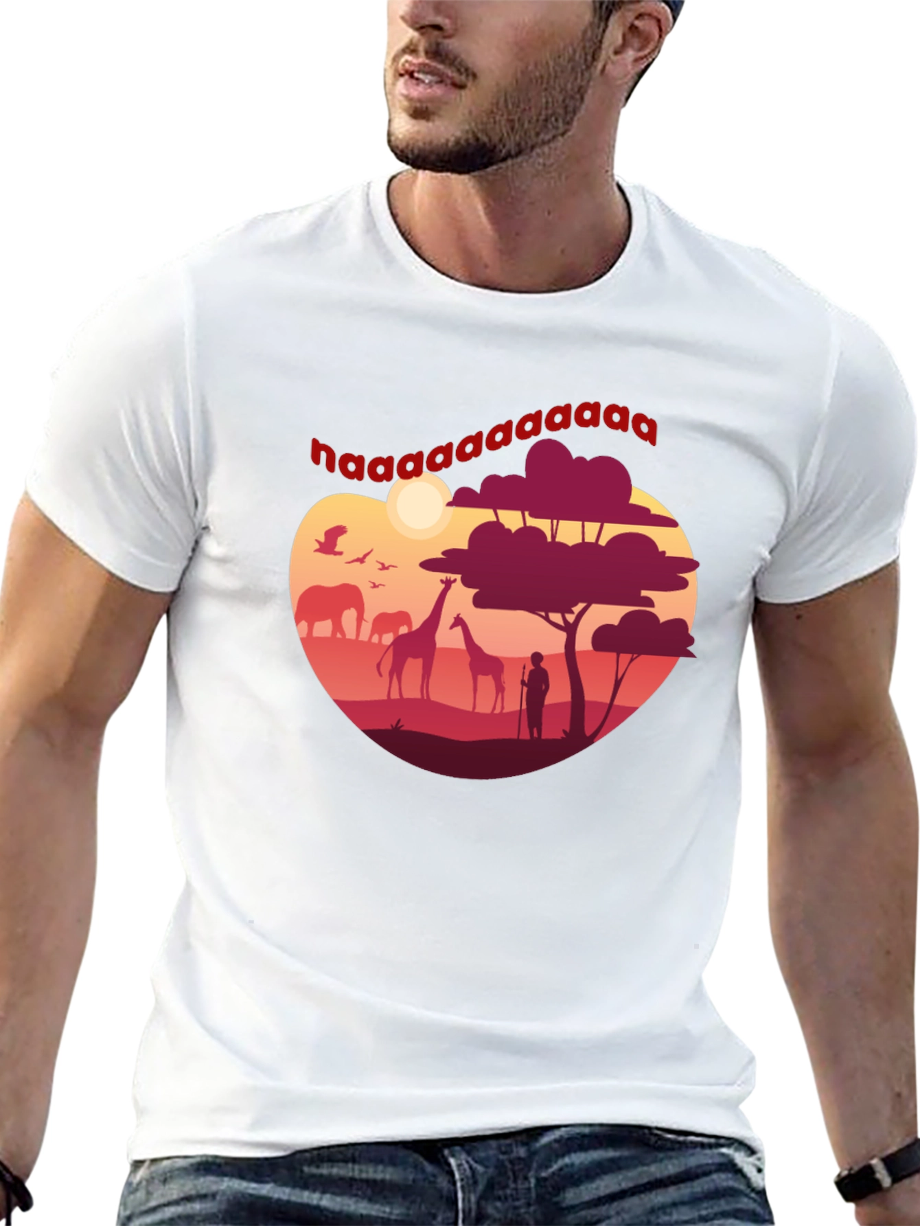 Safari Sunset Graphic Tee - Mens Black T-Shirt