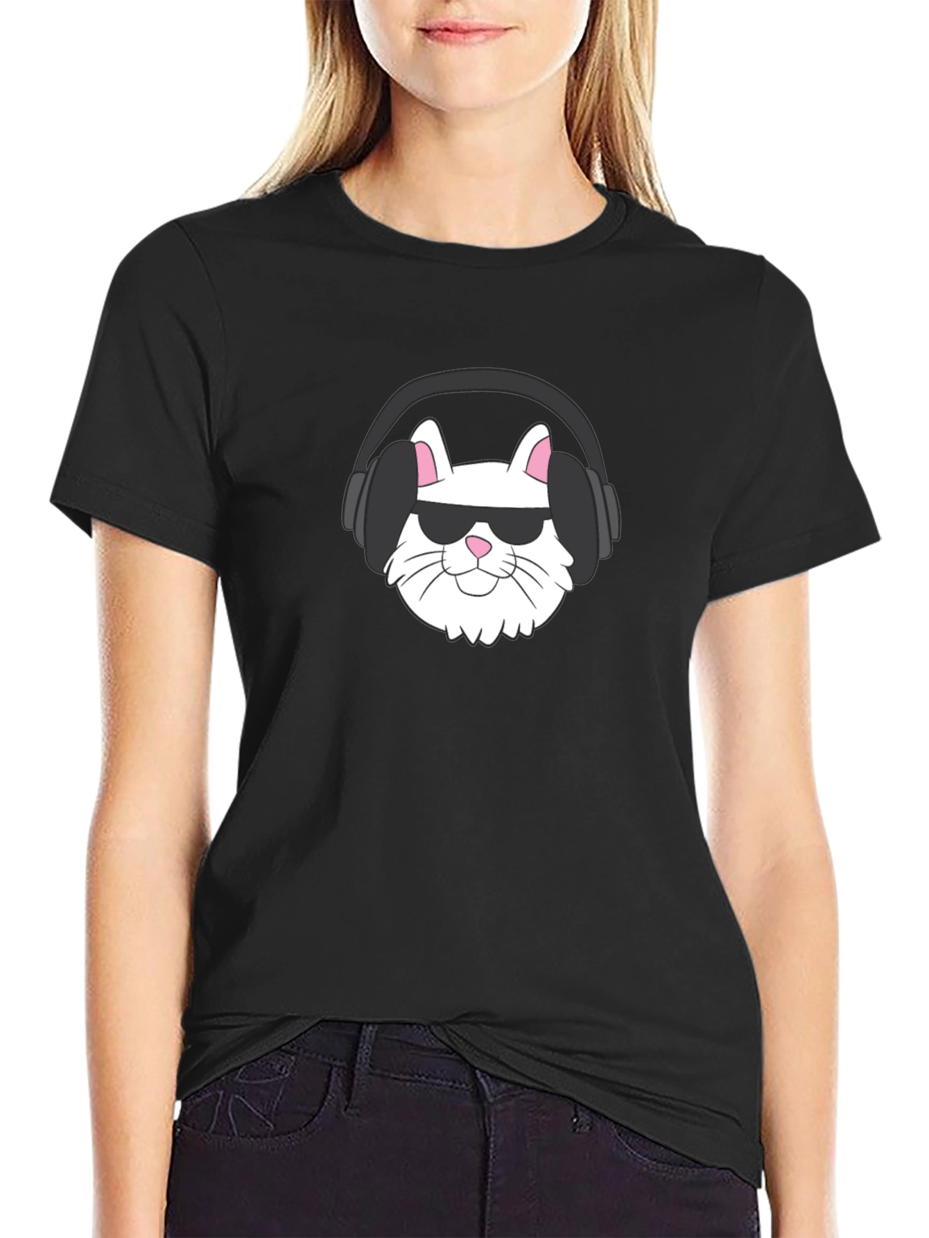 Cool Cat Tee: Sunglasses & Headphones