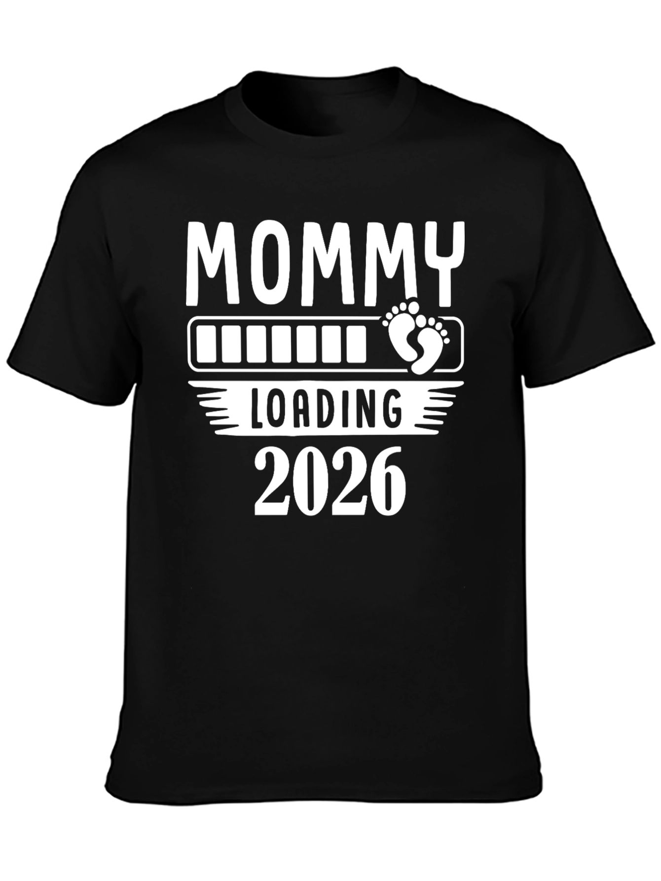 Mommy Loading 2026 Graphic Tee - Pregnancy Announcement T-Shirt