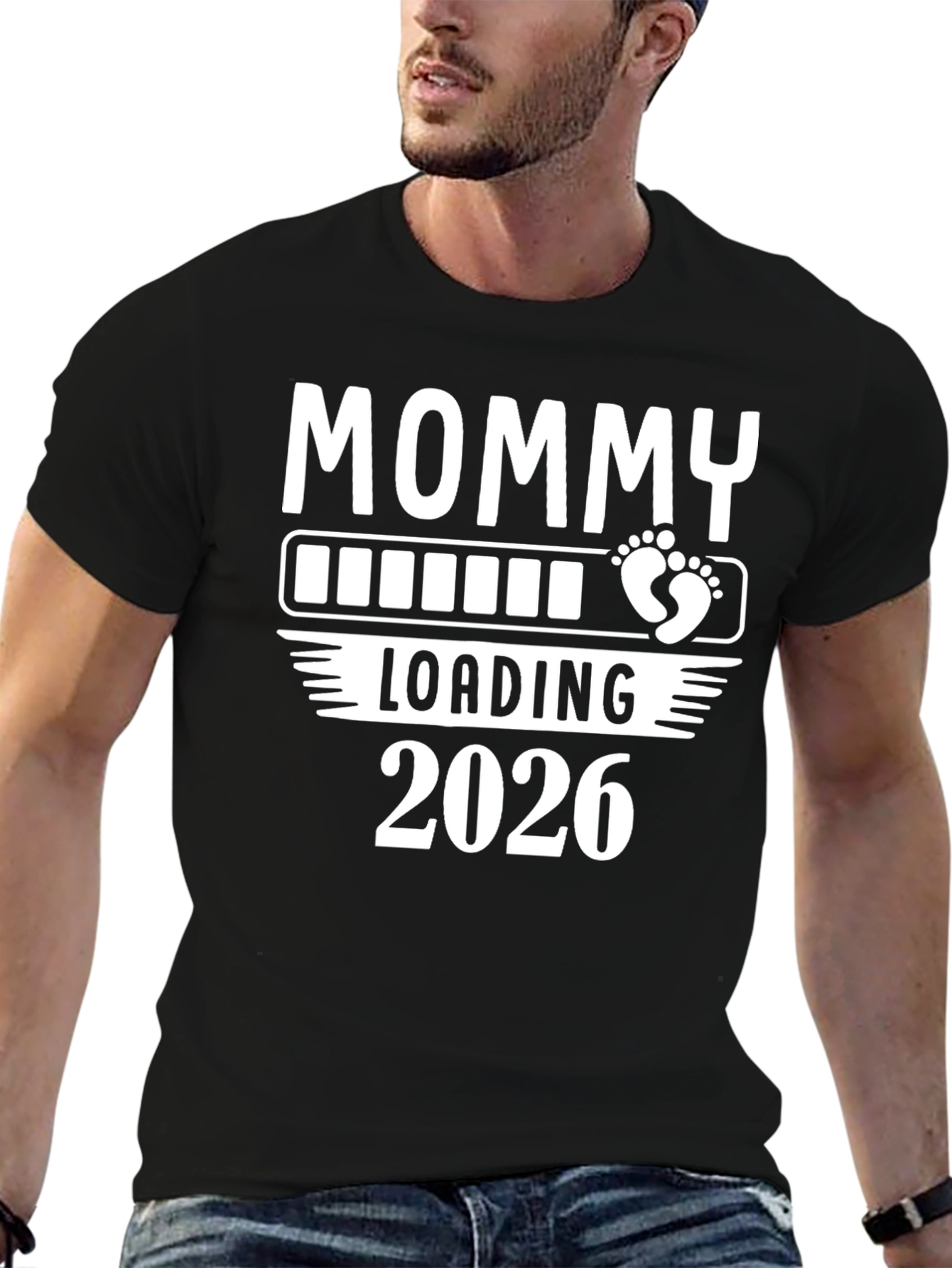 Mommy Loading 2026 Graphic Tee - Pregnancy Announcement T-Shirt