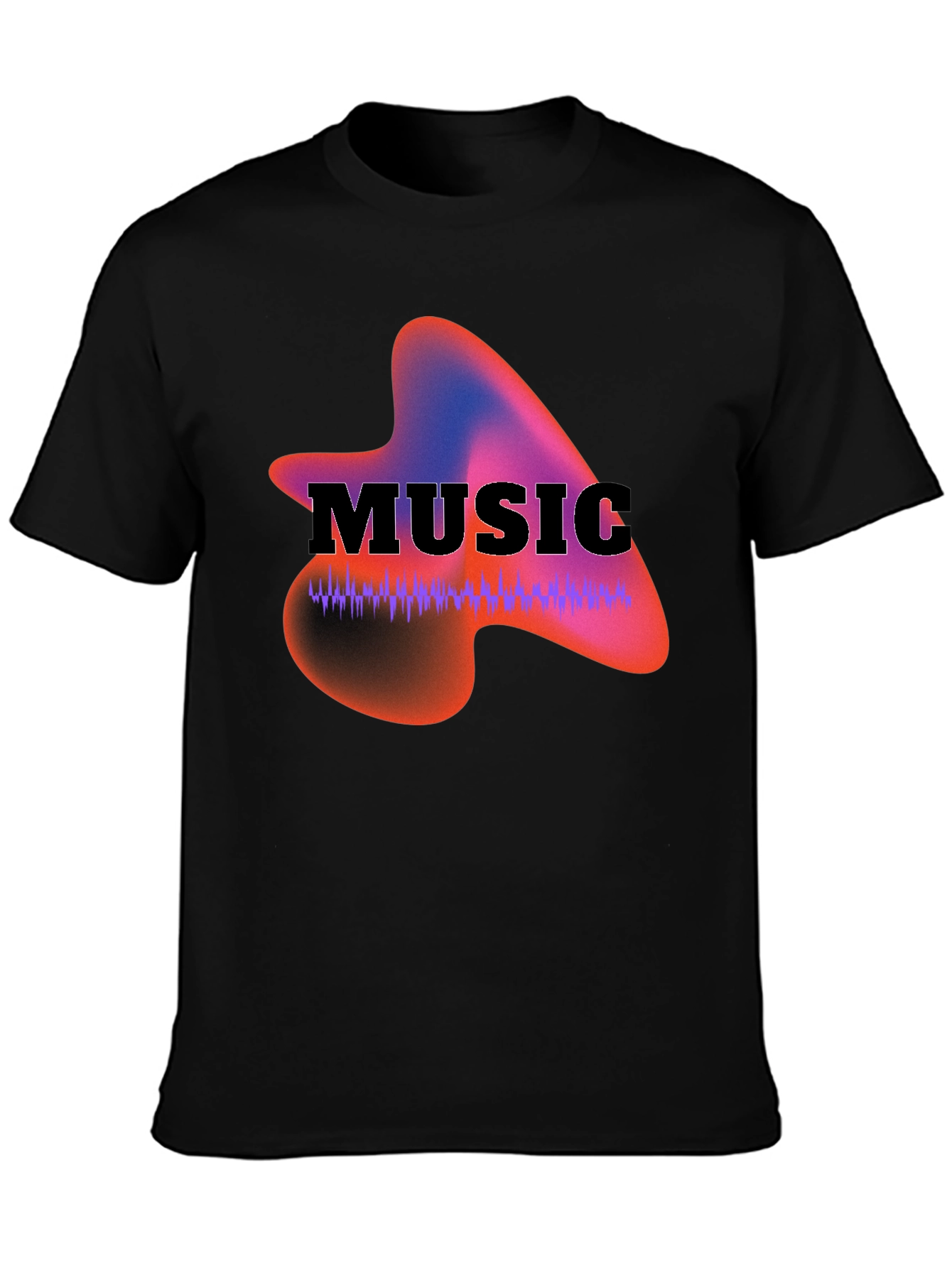 Music Waveform Graphic Black T-Shirt