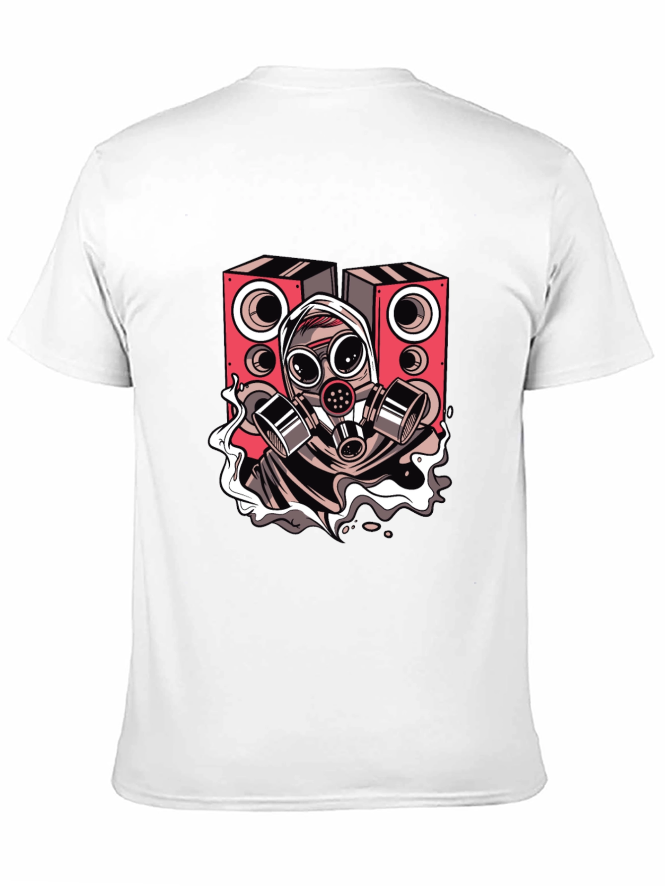 Gas Mask Rave Speaker Graphic Tee - Black