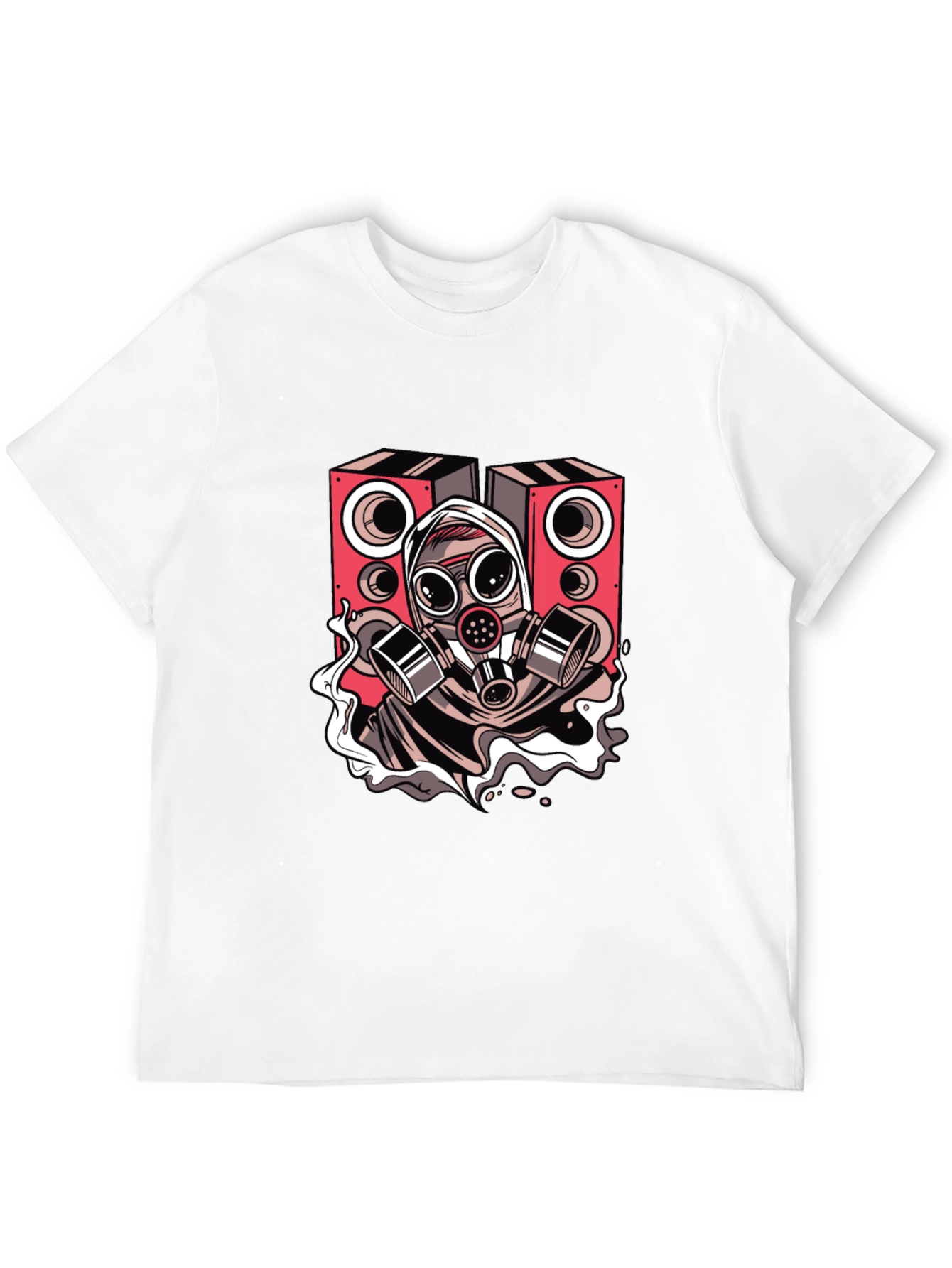 Gas Mask Rave Speaker Graphic Tee - Black