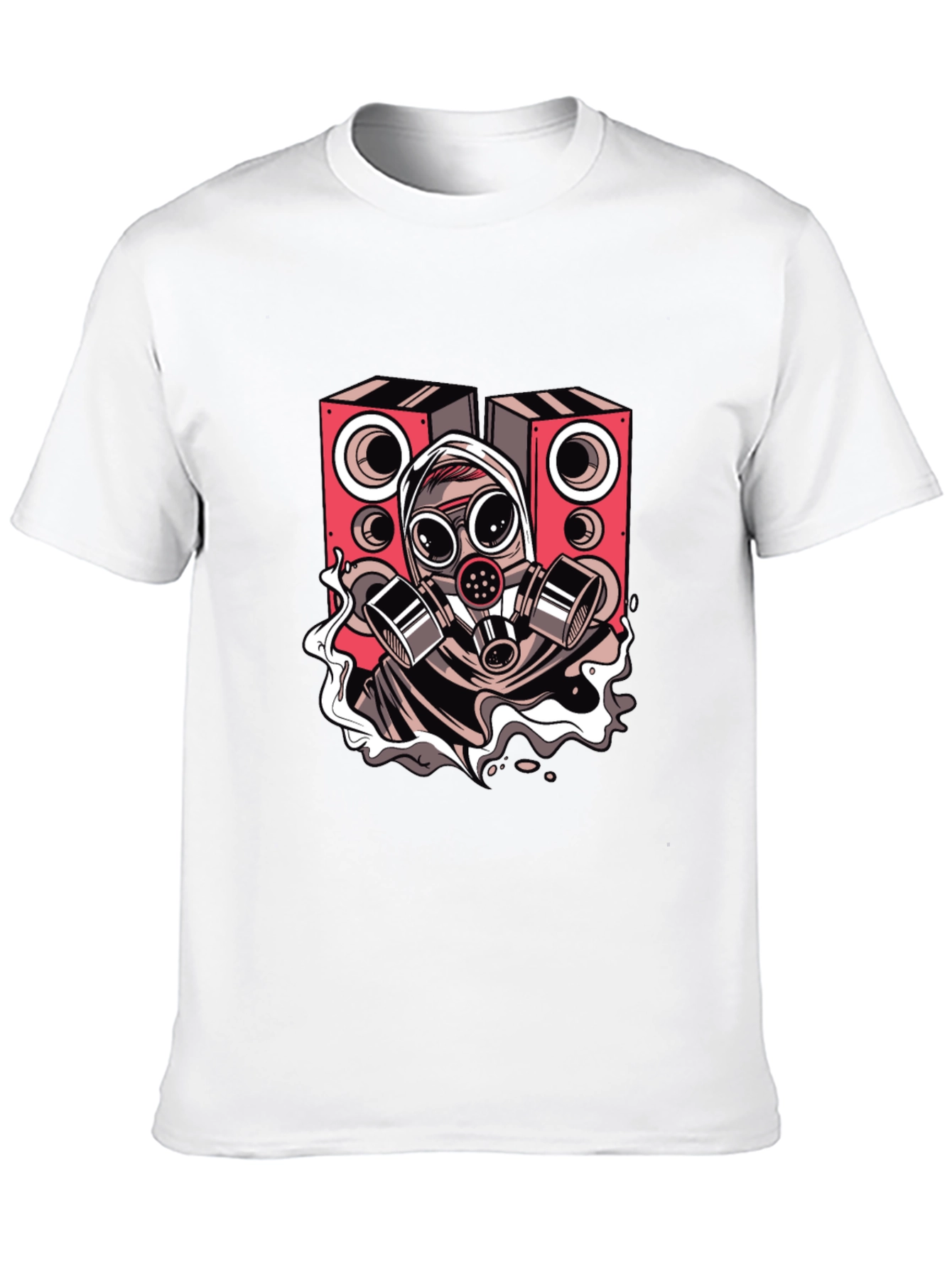 Gas Mask Rave Speaker Graphic Tee - Black