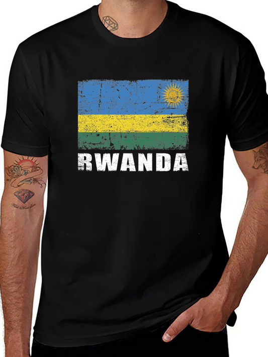 Rwanda Flag Graphic T-Shirt - Patriotic Apparel