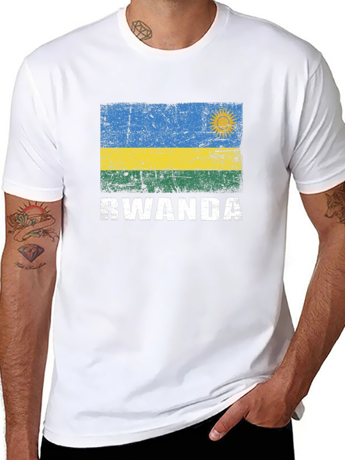 Rwanda Flag Graphic T-Shirt - Patriotic Apparel