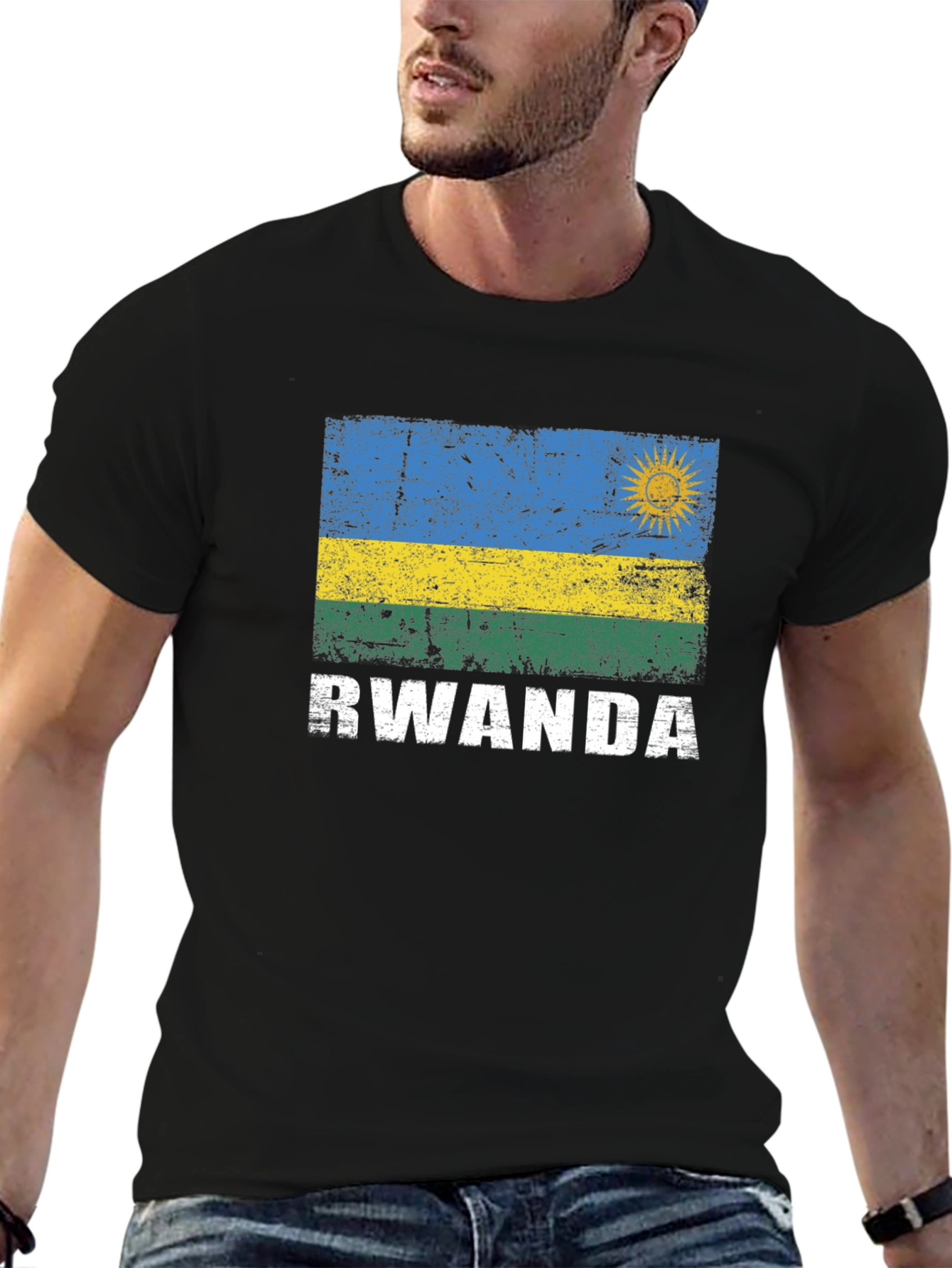 Rwanda Flag Graphic T-Shirt - Patriotic Apparel