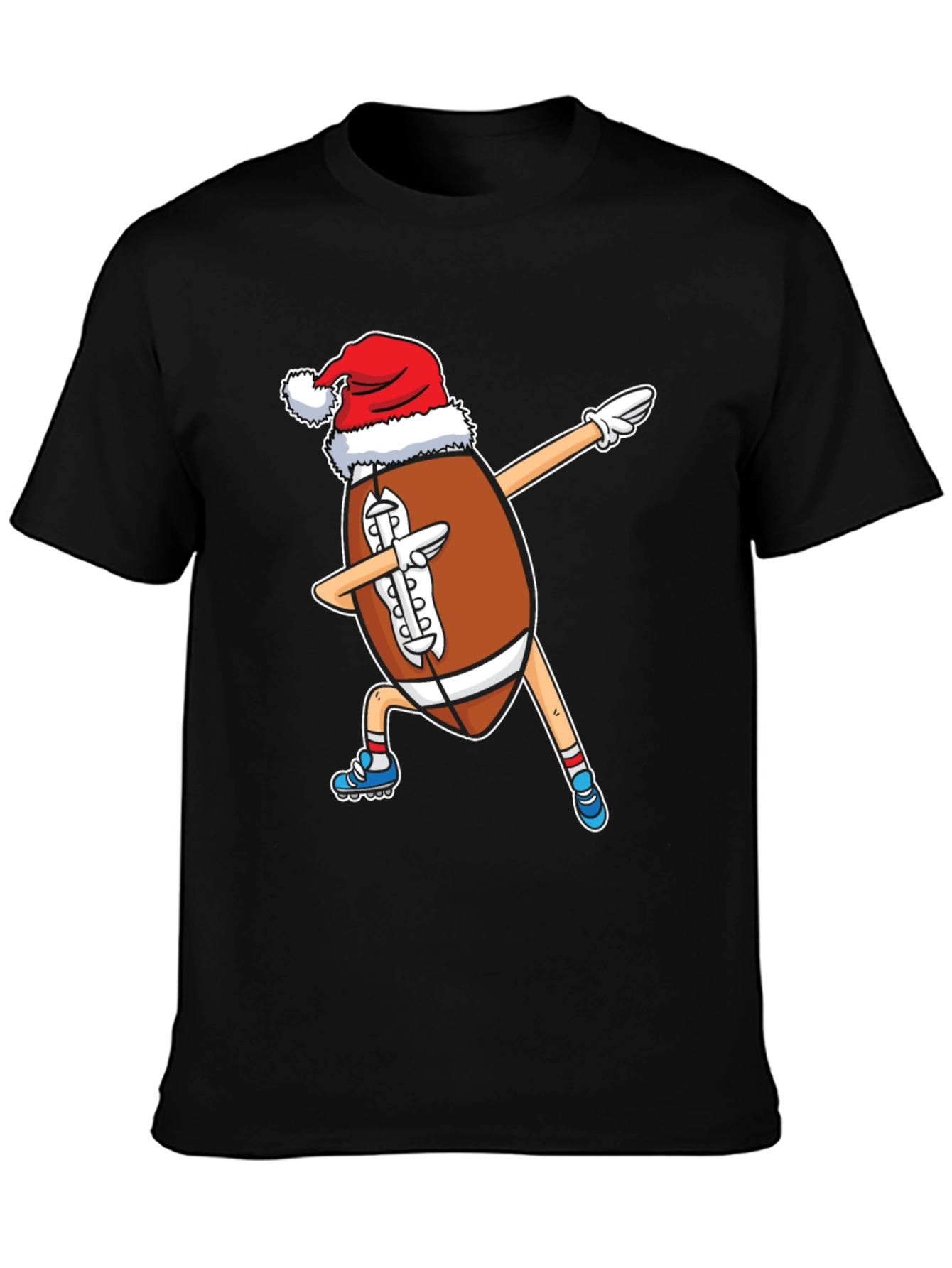 Festive Football Dabbing Santa Hat T-Shirt