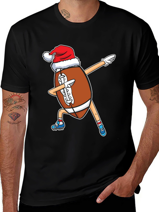 Festive Football Dabbing Santa Hat T-Shirt