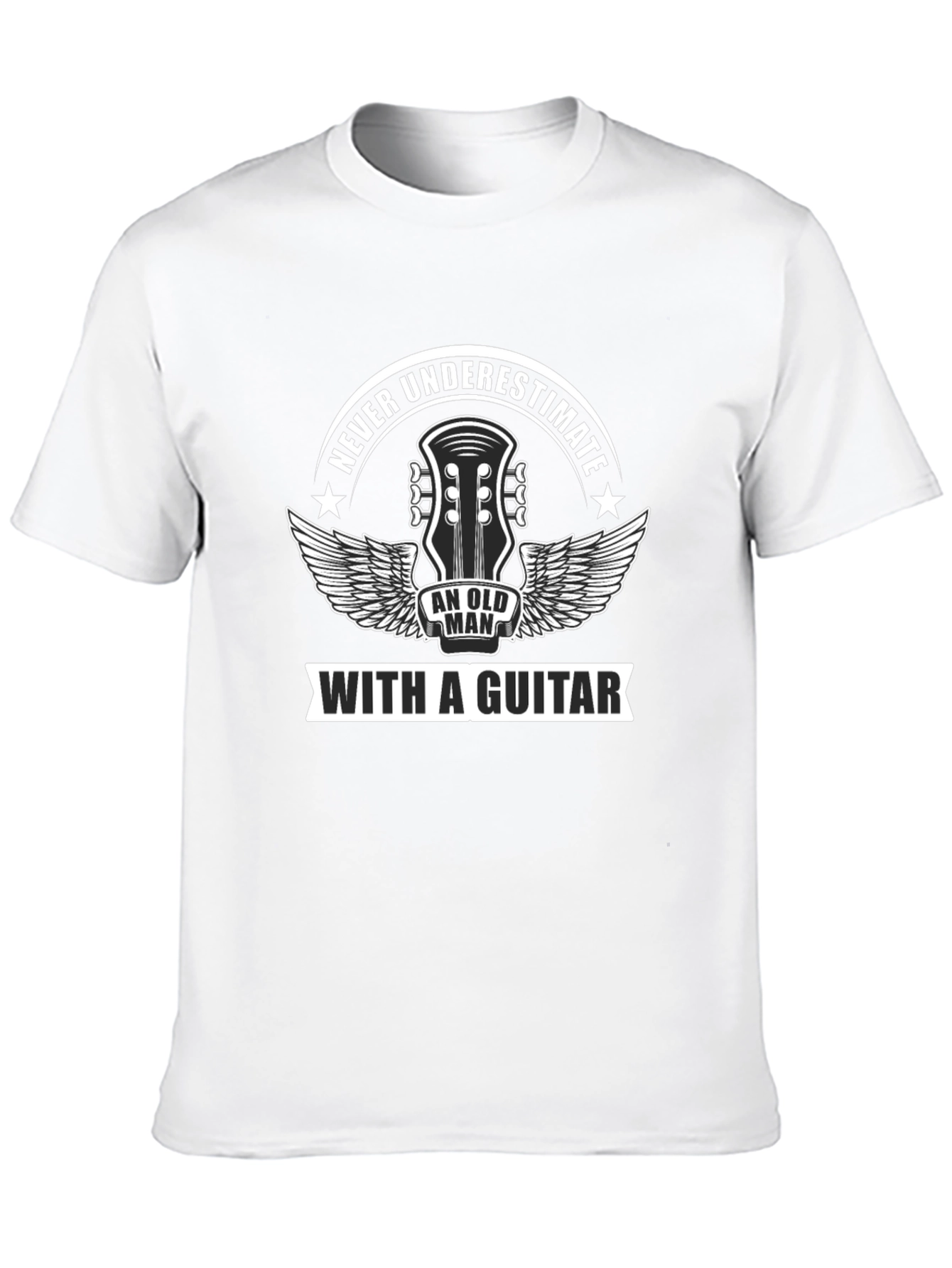Never Underestimate Old Man Guitar T-Shirt