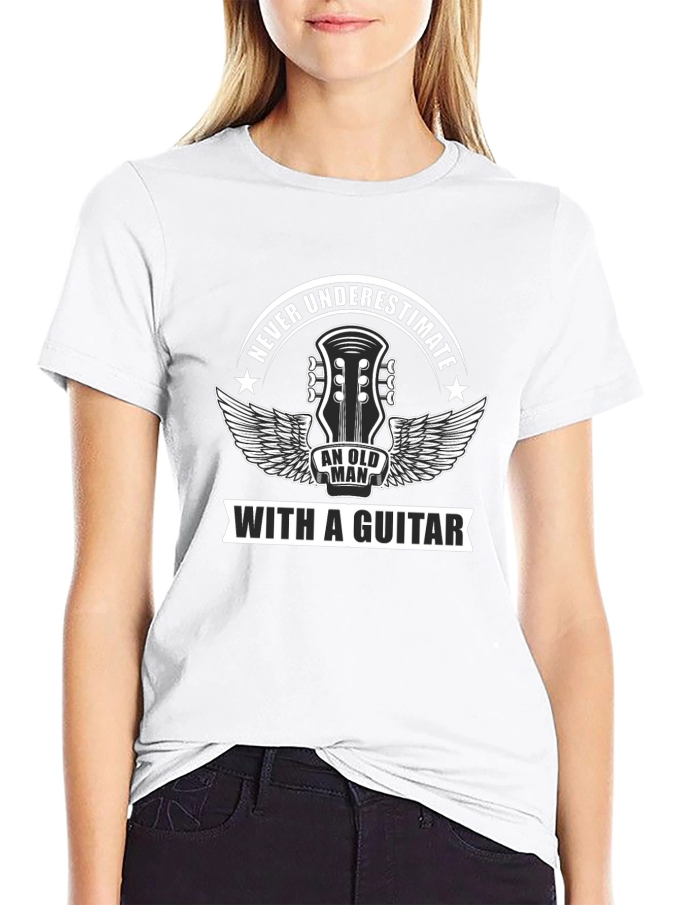 Never Underestimate Old Man Guitar T-Shirt