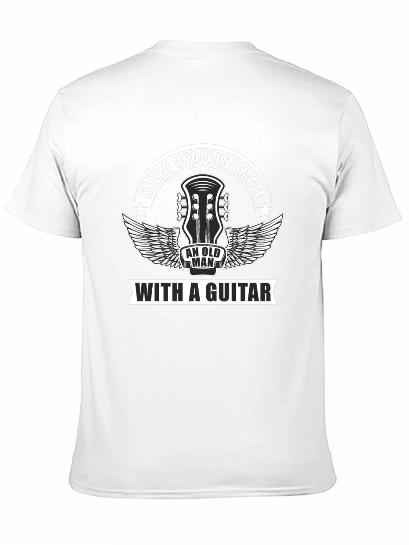 Never Underestimate Old Man Guitar T-Shirt