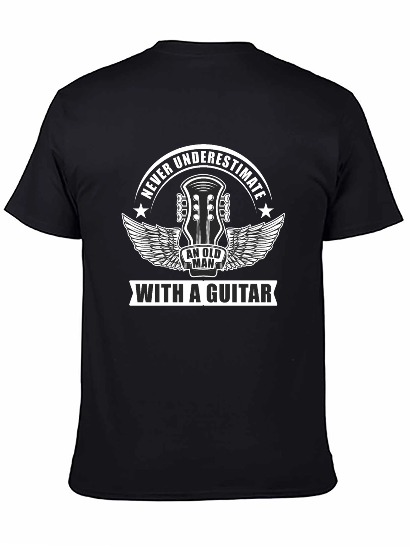 Never Underestimate Old Man Guitar T-Shirt