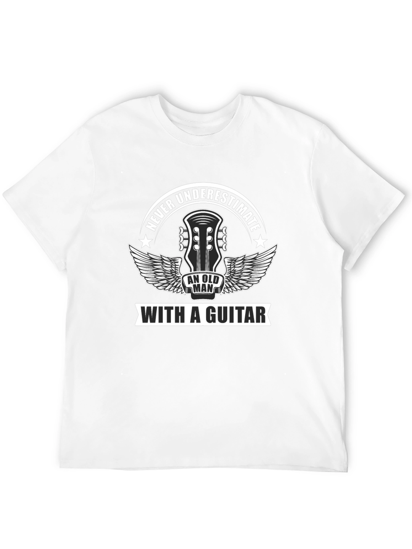 Never Underestimate Old Man Guitar T-Shirt