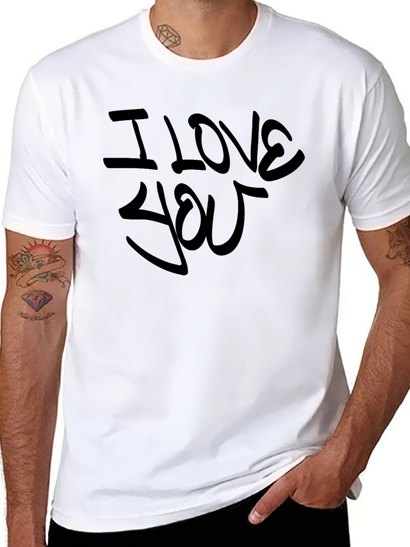 I Love You Black Graphic Tee