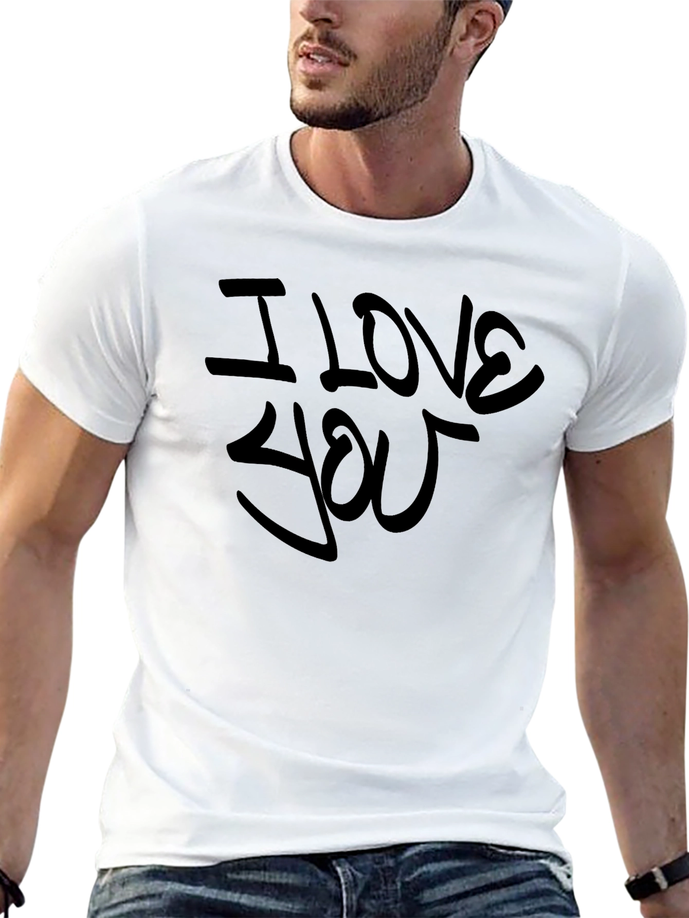 I Love You Black Graphic Tee