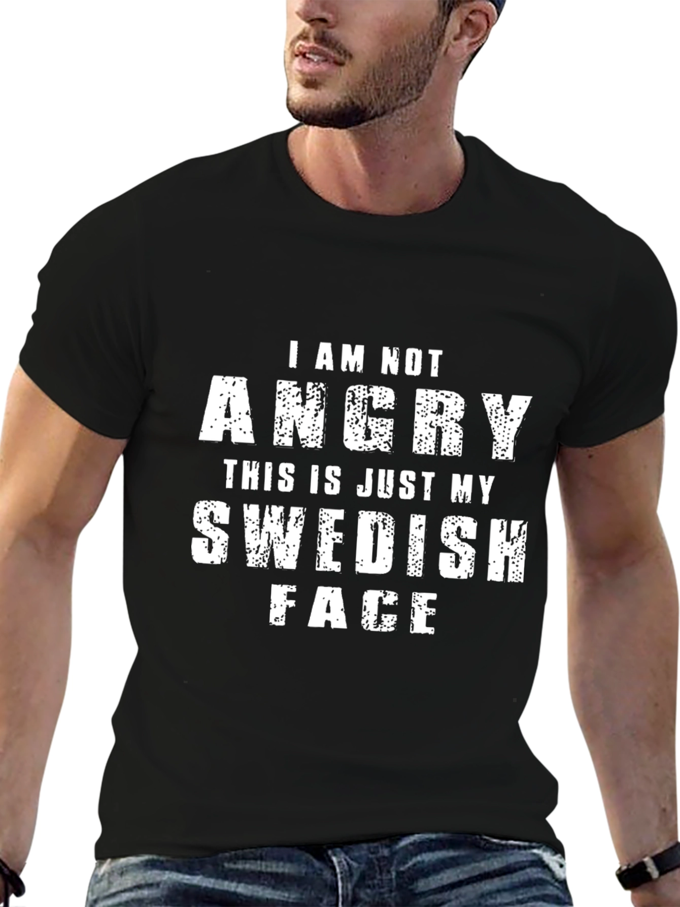 Funny Swedish Face Graphic T-Shirt