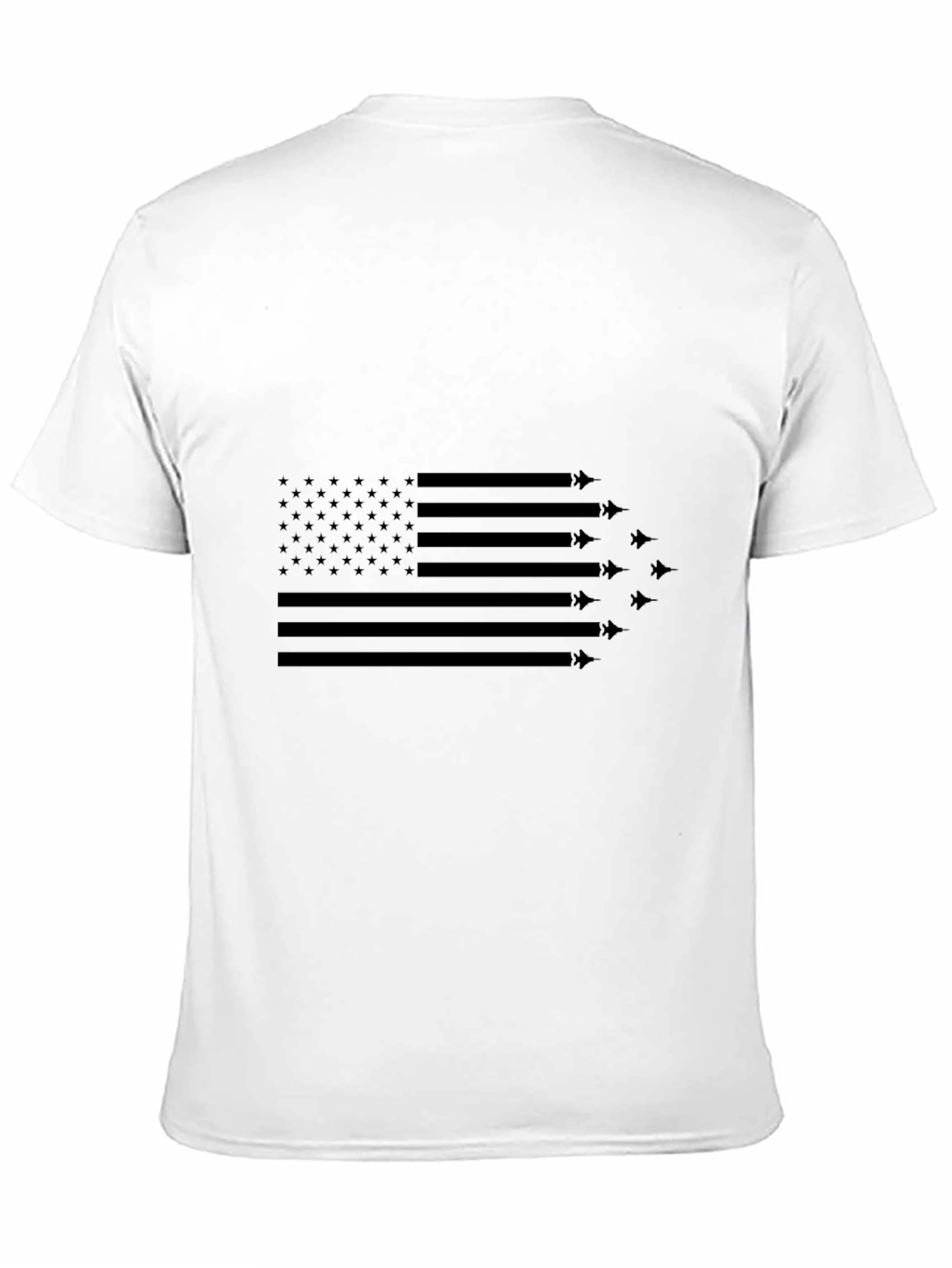 Patriotic American Flag Fighter Jet Graphic T-Shirt